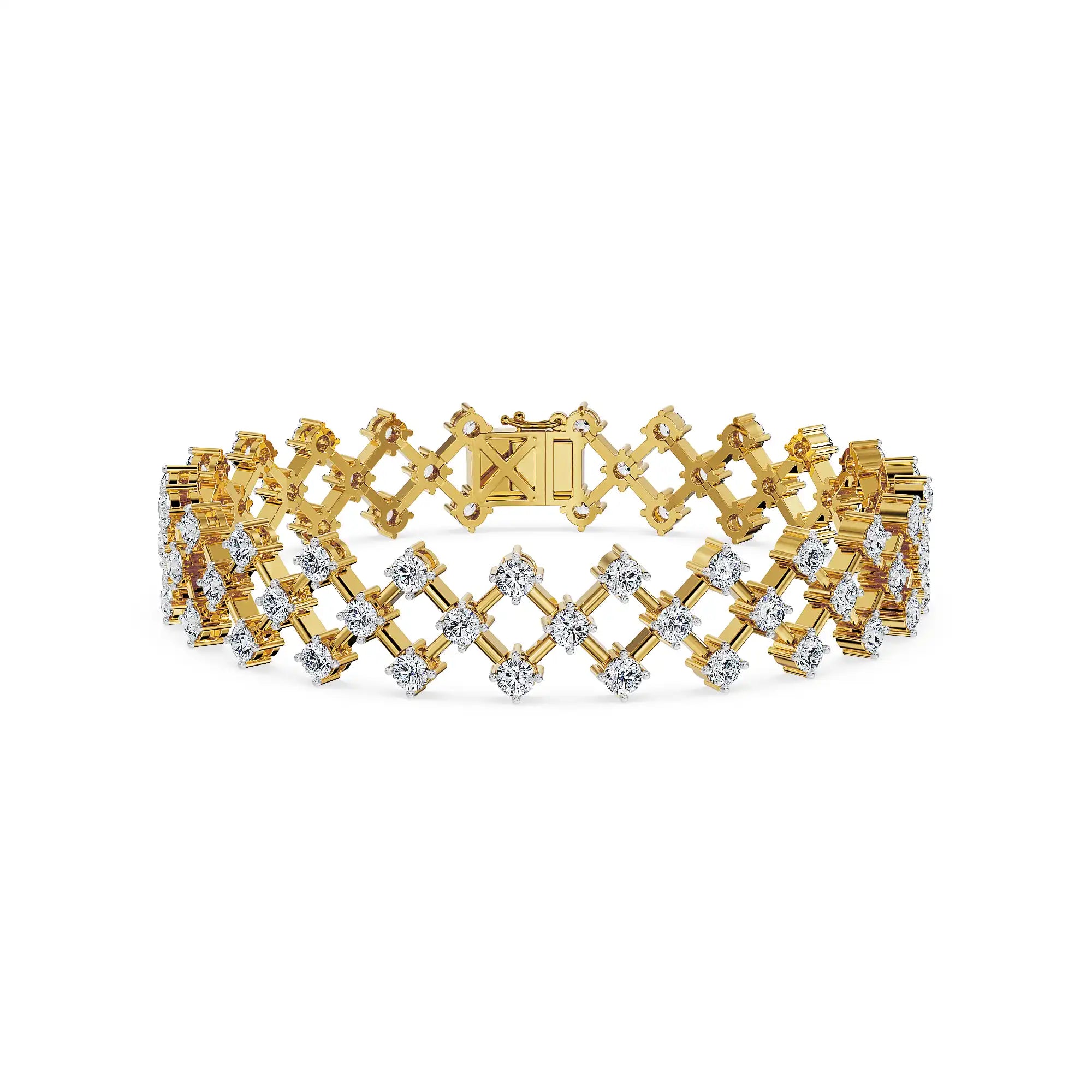Sterling Lab Grown Diamond Tennis Bracelet - front view in 9KT