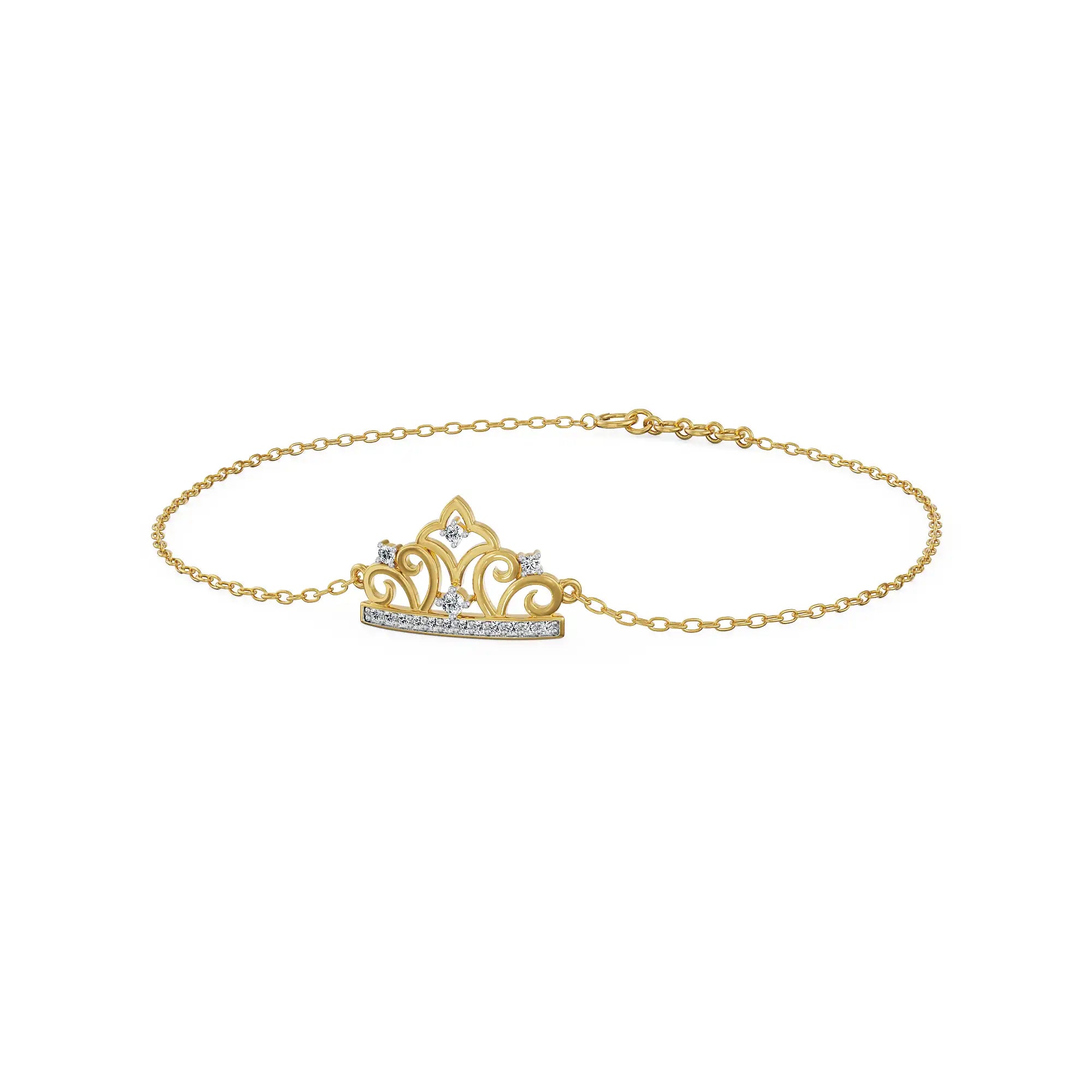 Tiara Charm Lab Grown Diamond Bracelet
Side View