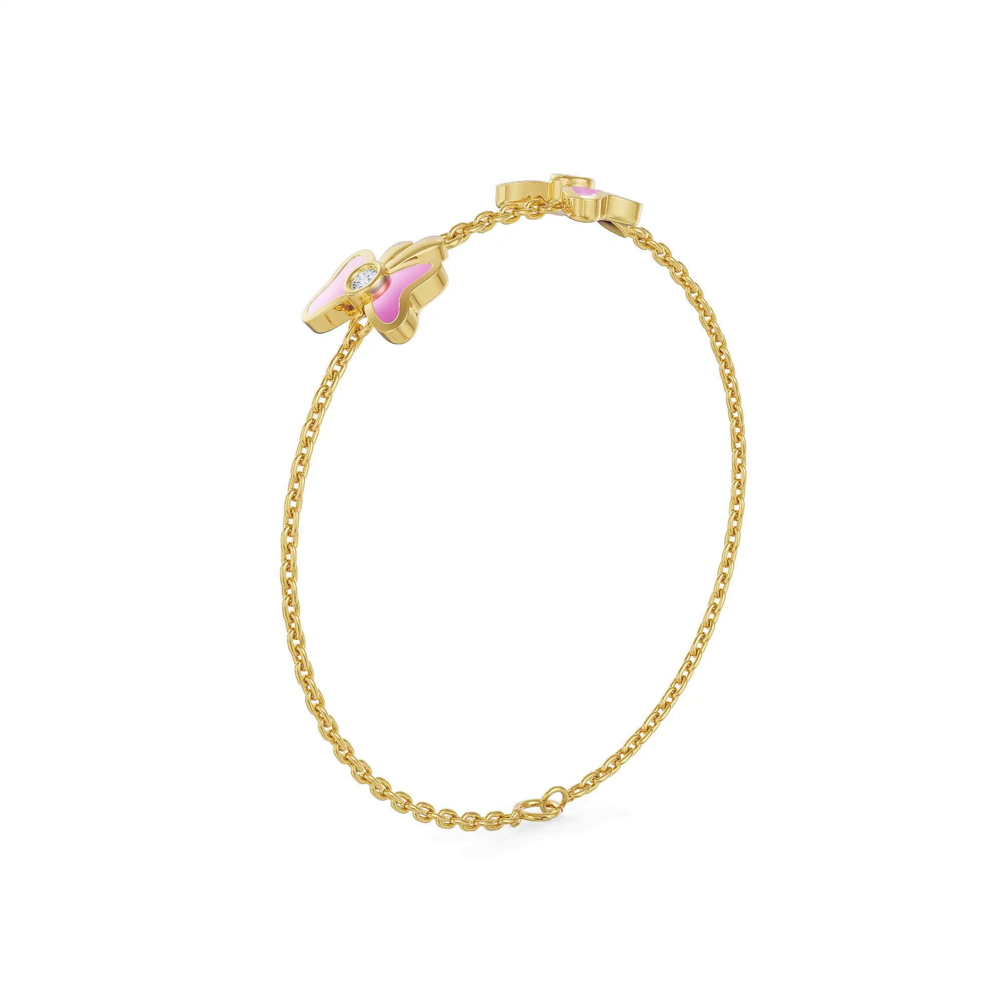 Rose Bow Lab Grown Diamond Bracelet
Back View