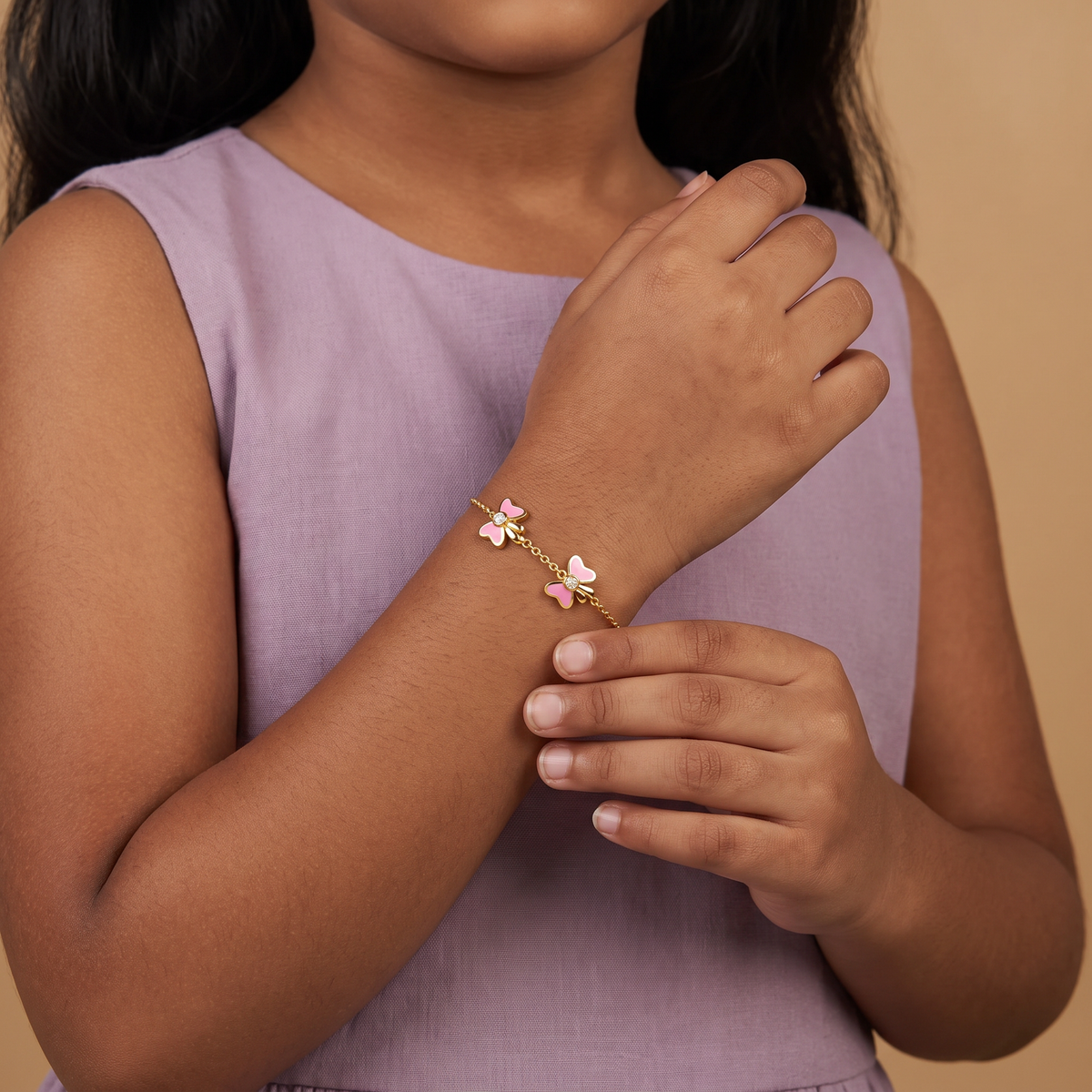 Rose Bow Lab Grown Diamond Bracelet