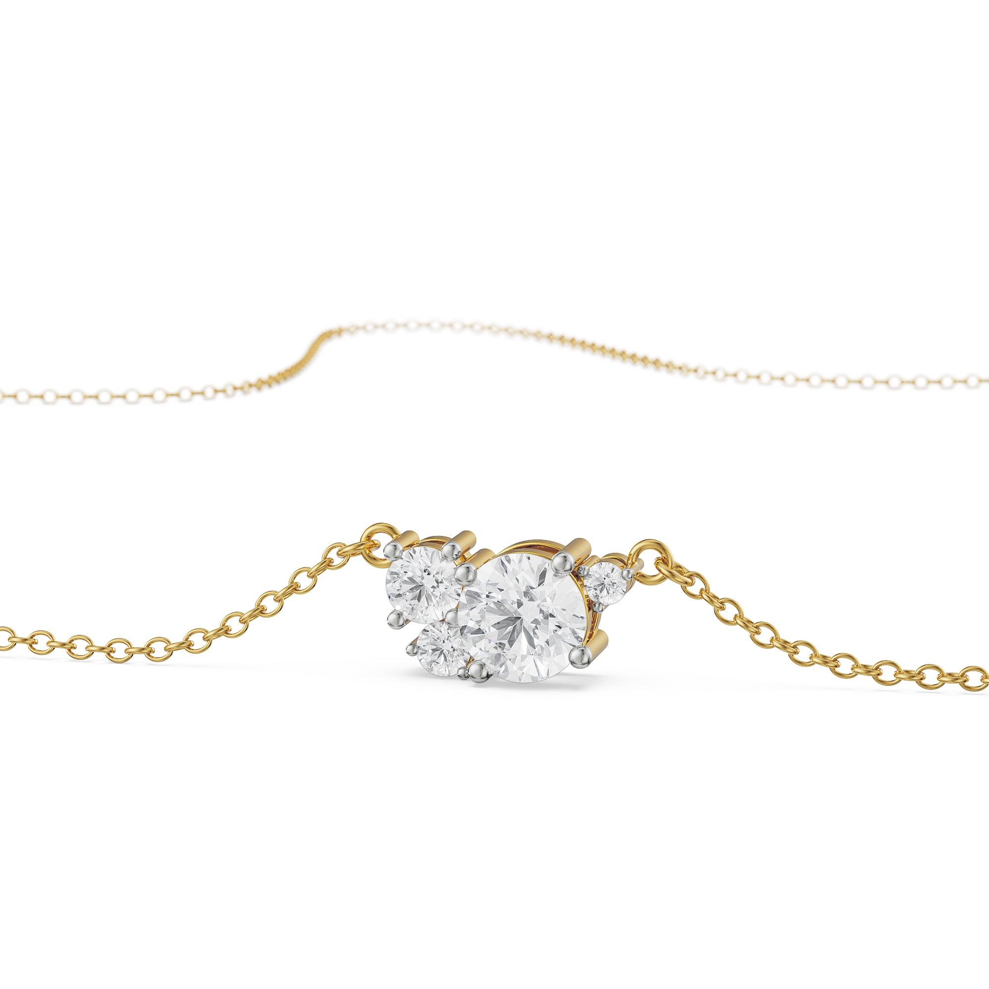 Faiza Solitaire Diamond Necklace Set Prospective View