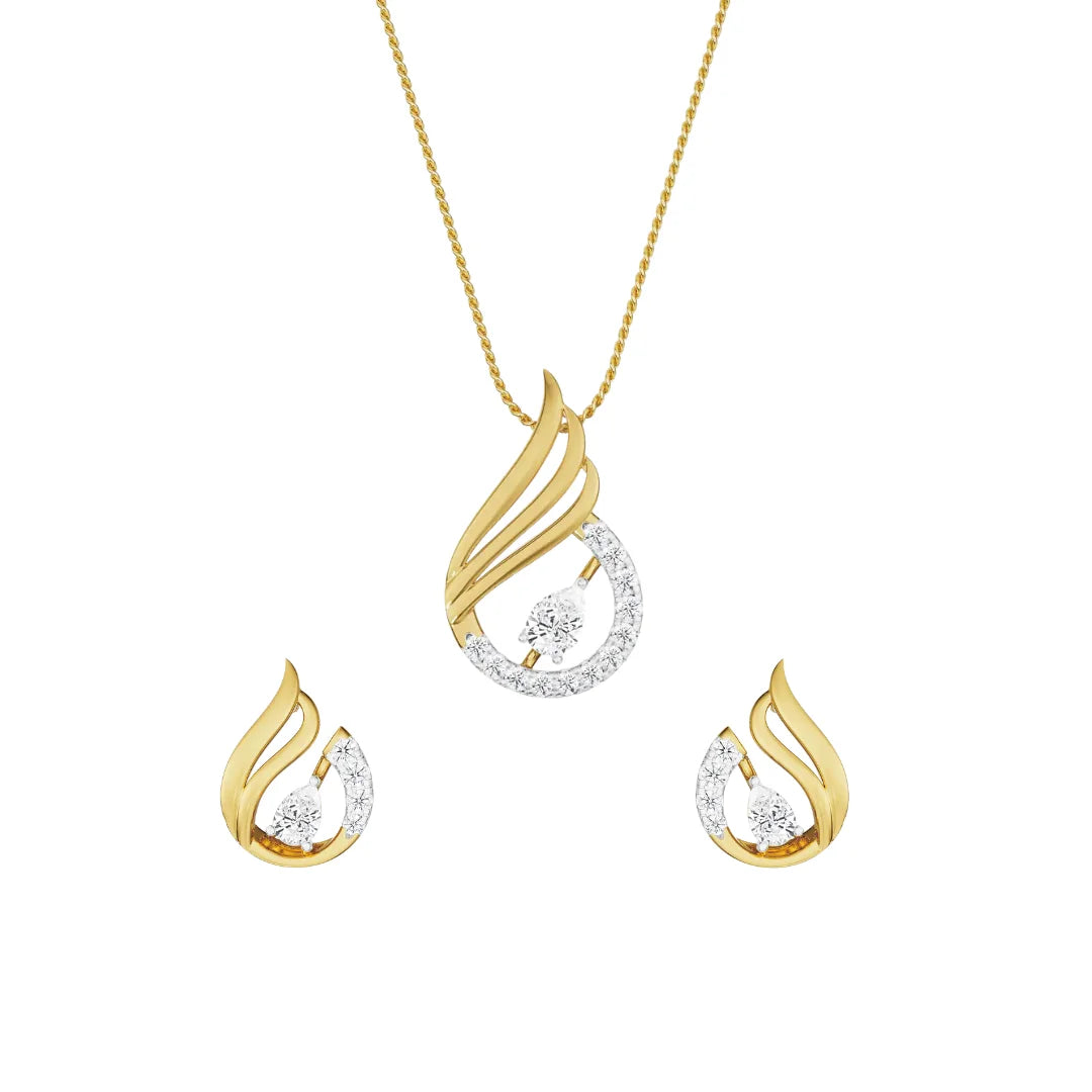 Pear Swan Lab Grown Diamond- Front view in 9KT