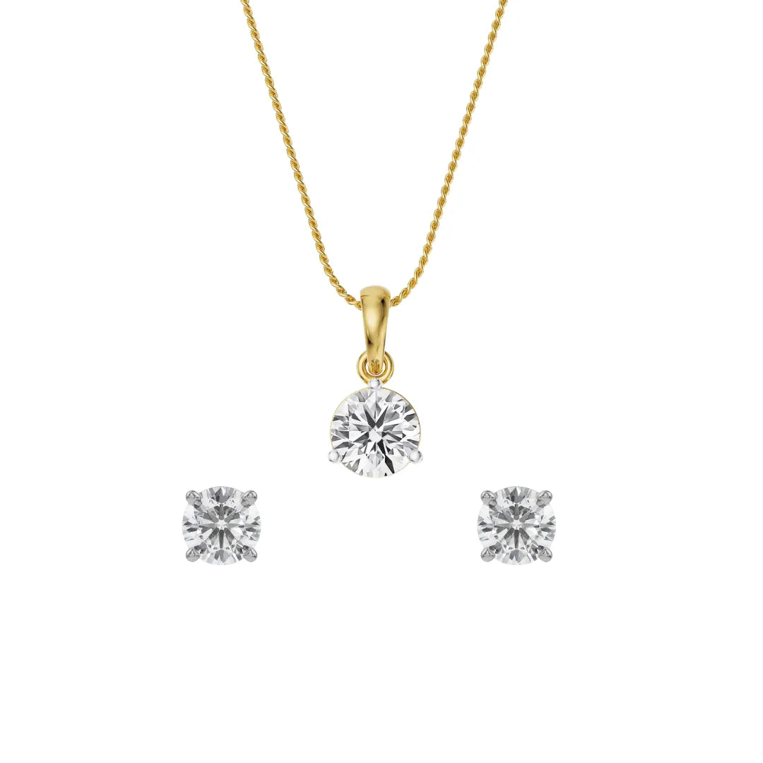 0.5 CT Round Solitaire Lab Grown Diamond Pendant Set Top View