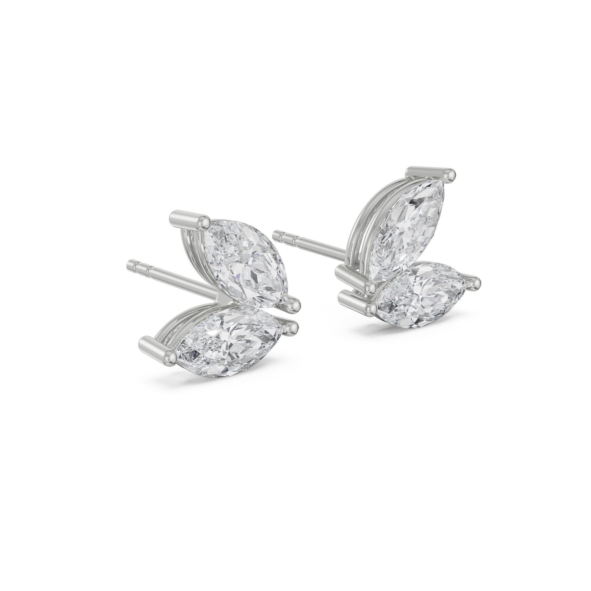 The Dewy Leafy Lab Grown Diamond pendant set earrings - Right view