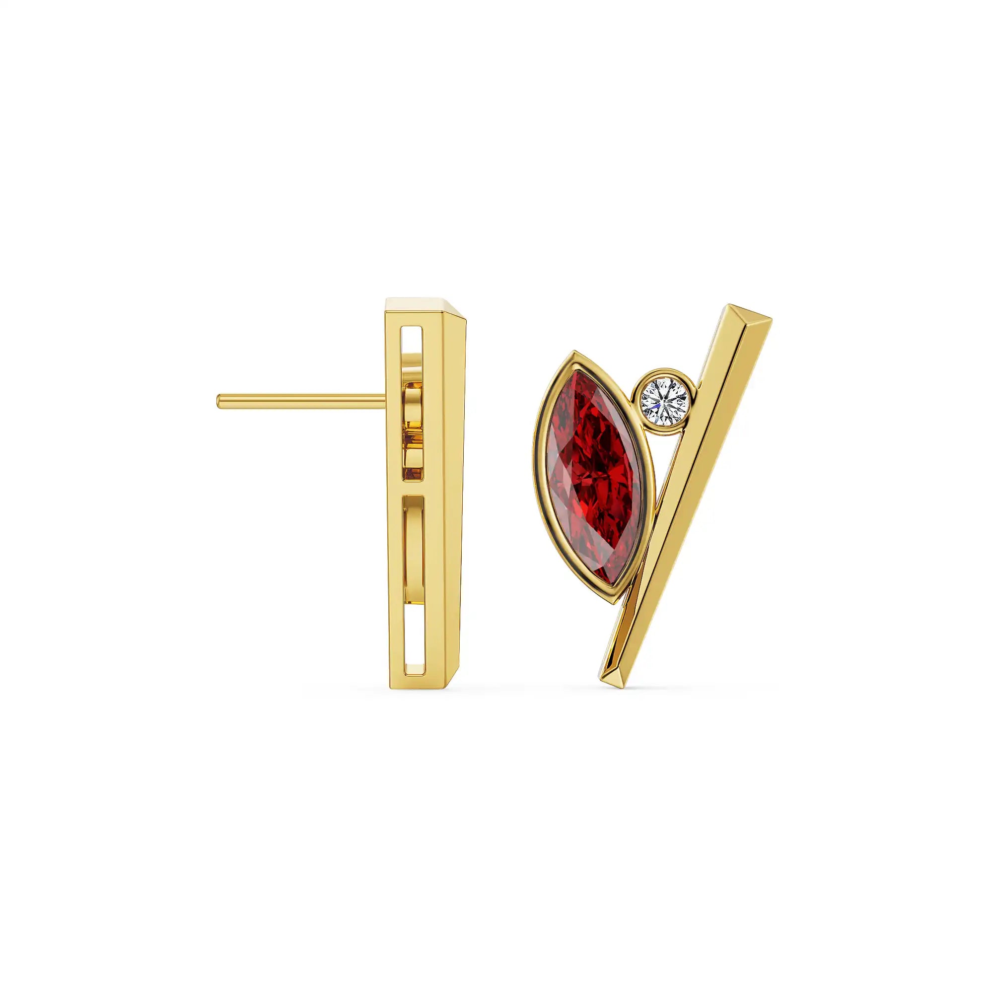 Crimson Ruby Lab Grown Diamond Necklace Set