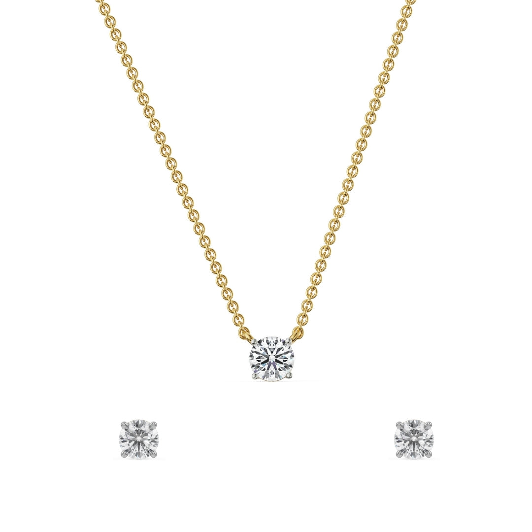Solitaire Lab Grown Diamond Necklace Set
