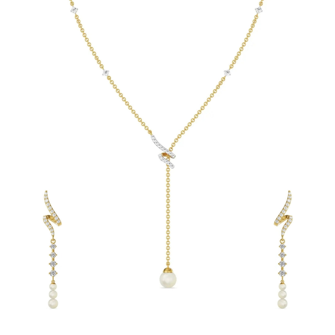 Pear Drop Diamond Necklace Set
