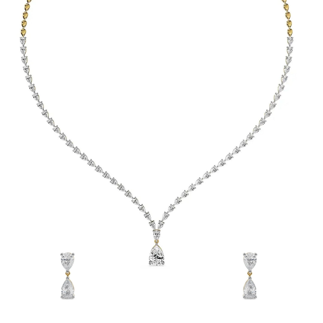 Raindrop Lab Grown Diamond Necklace Set