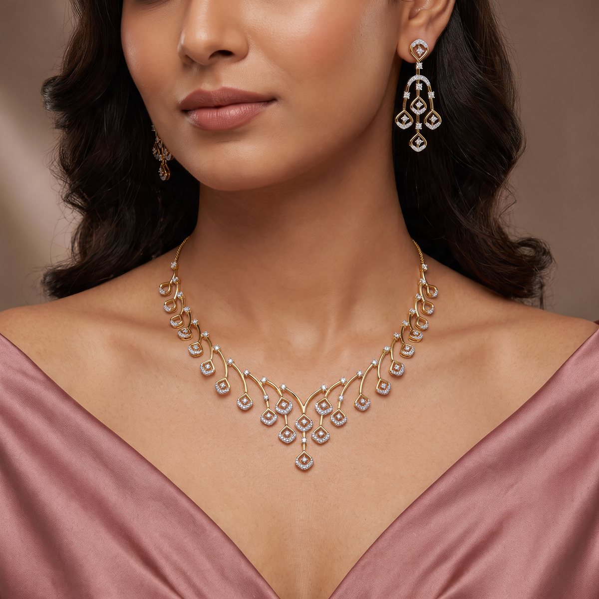 Vallari Lab Grown Diamond Necklace Set