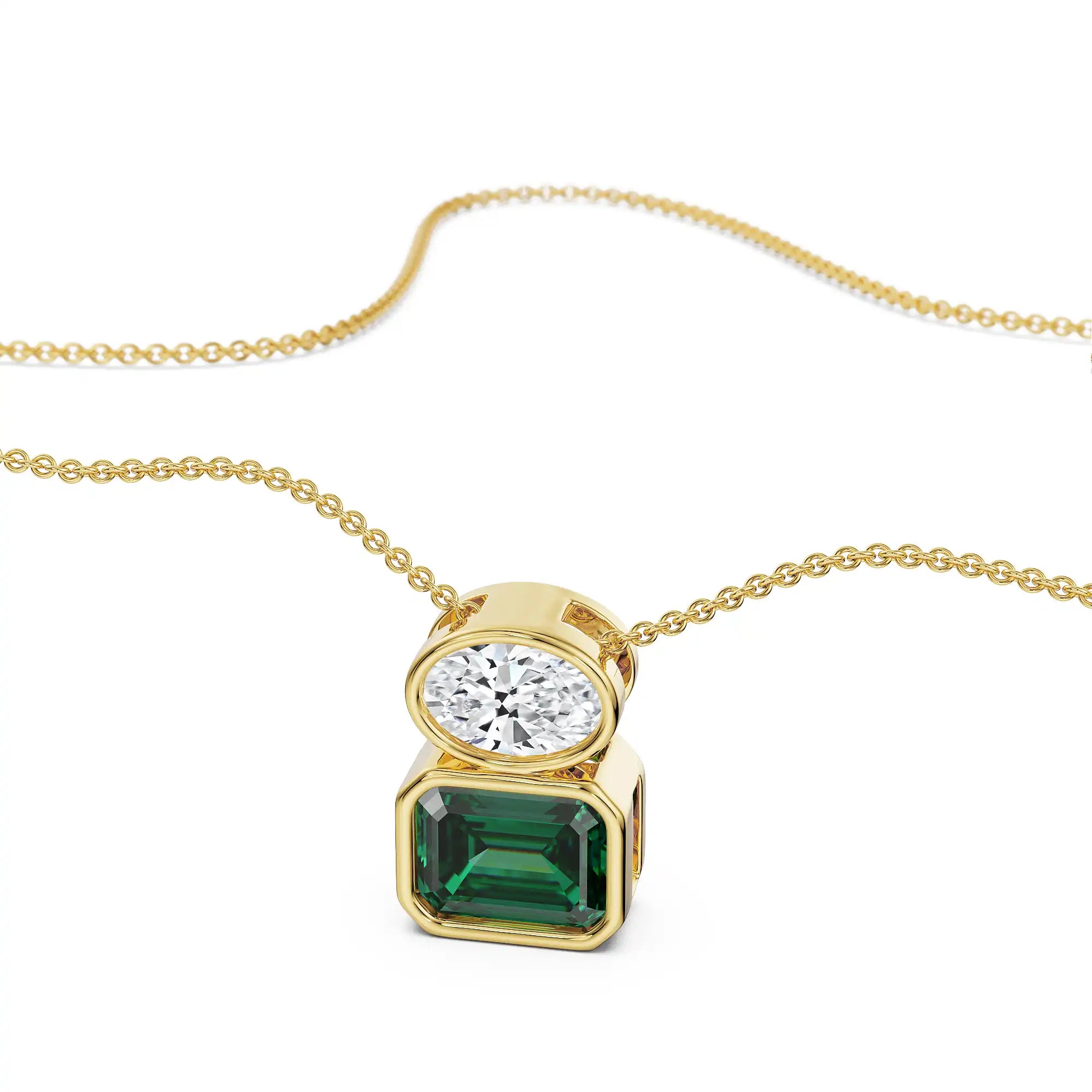 Emerald Pop Lab Grown Diamond Necklace Set