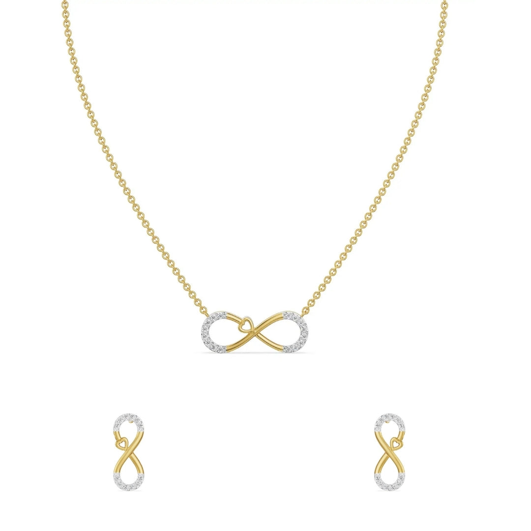 Infinity Suhana Lab Grown Diamond Necklace Set