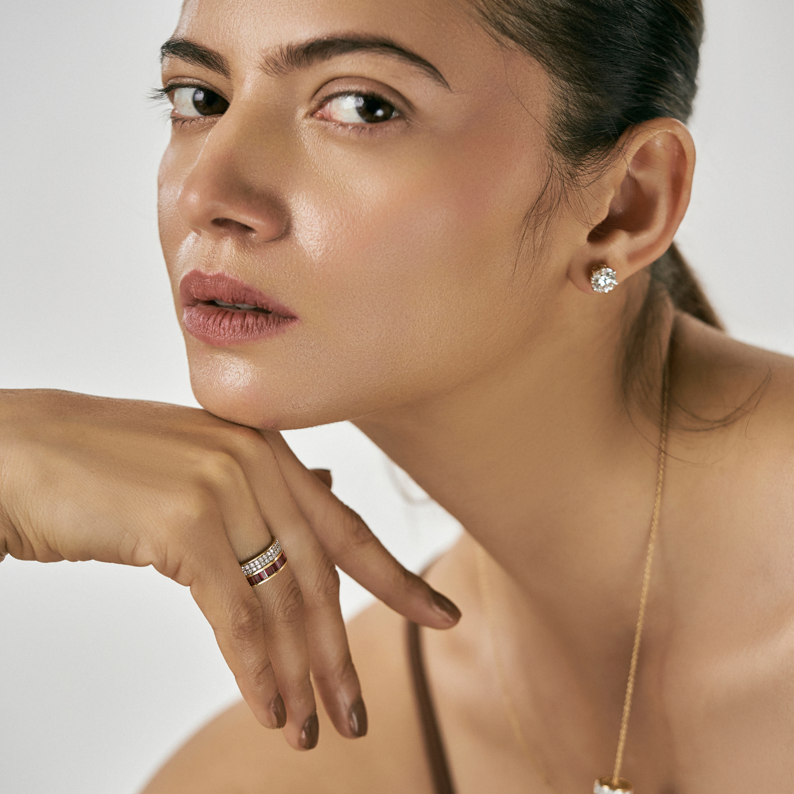 Drum Ruby Lab Grown Diamond Band_in-stock