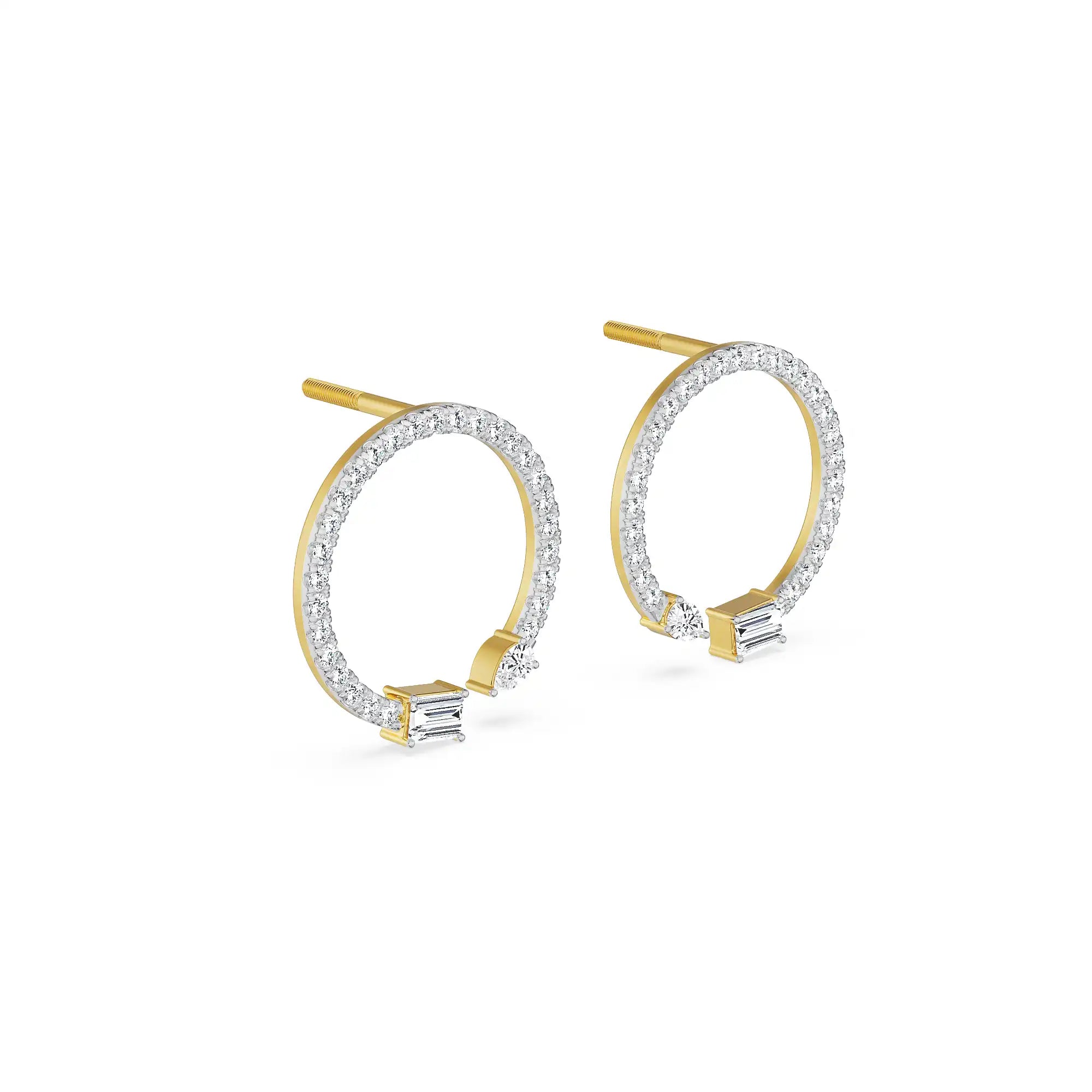 Brekie Hoop Lab Grown Diamond Earrings- Side view