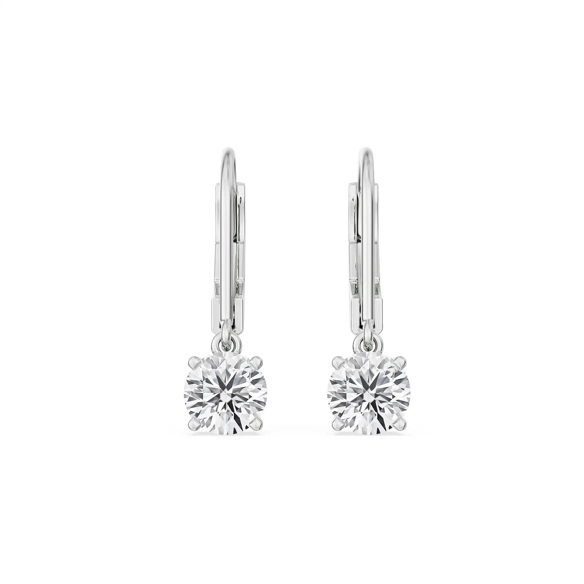 1 CT Cora Solitaire Earrings Front view in 9KT