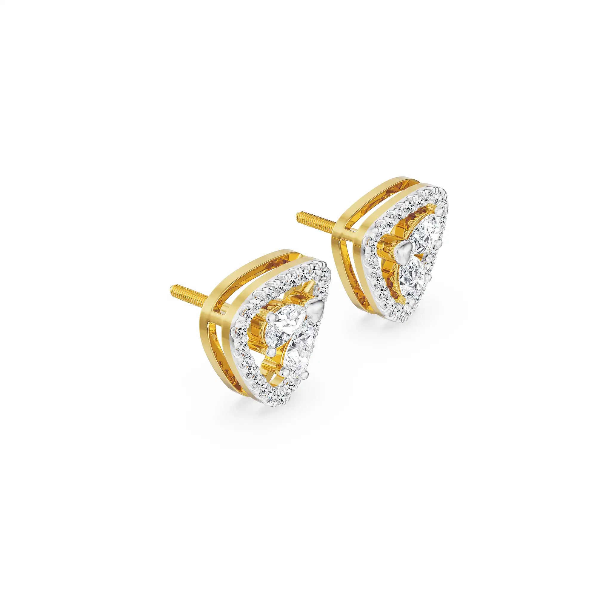 Duo Pear Diamond Studs Side view