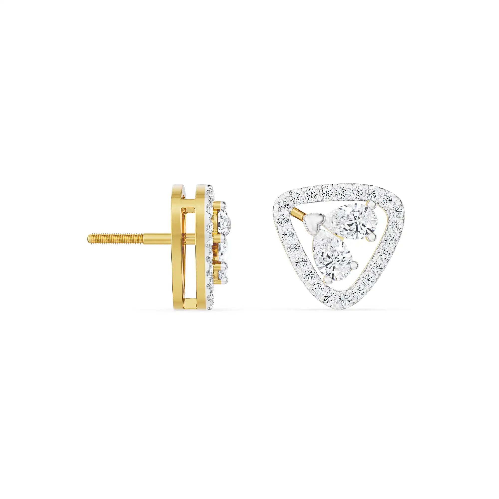 Duo Pear Diamond Studs Prospective view