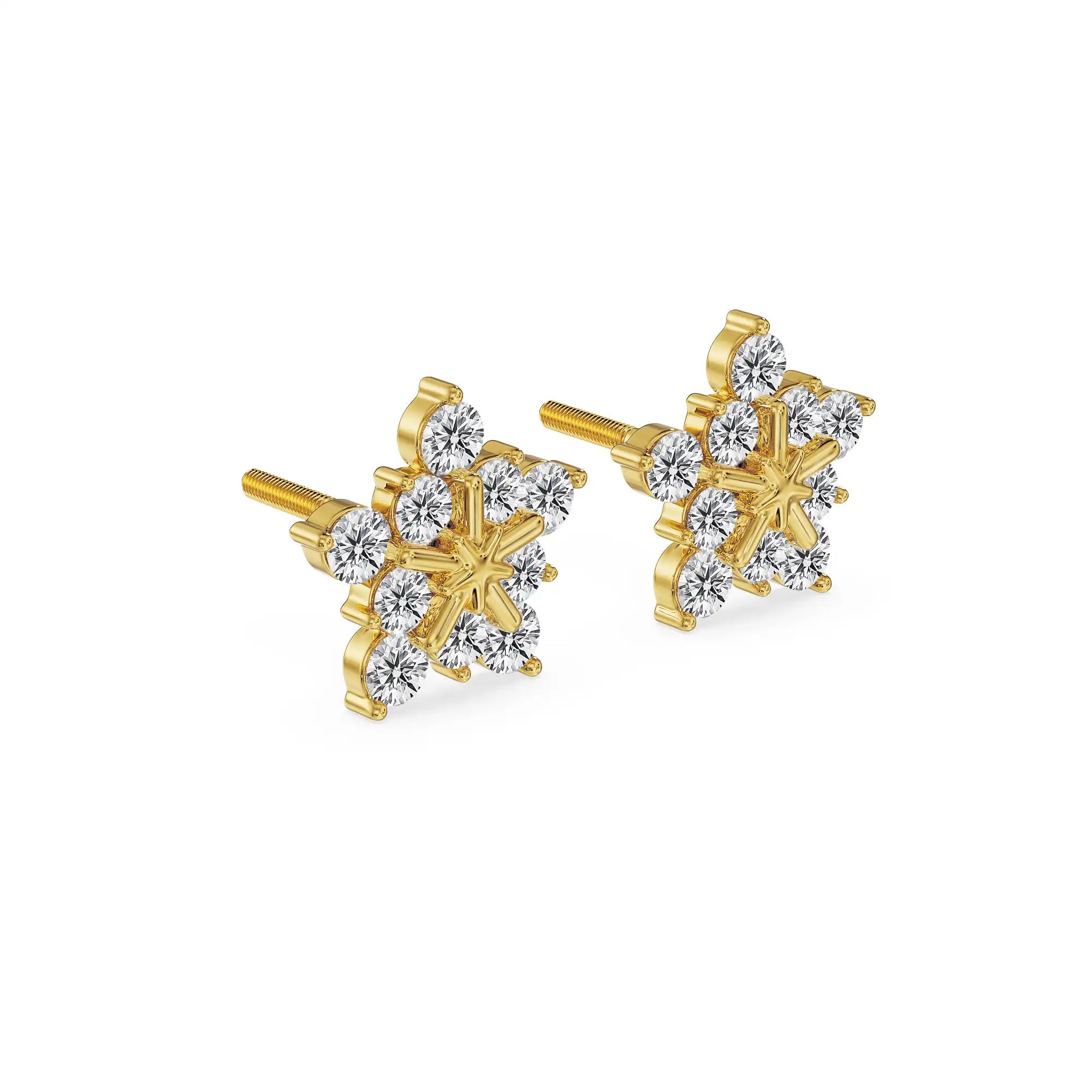 Daisy Drop Lab Grown Diamond Earring - side view