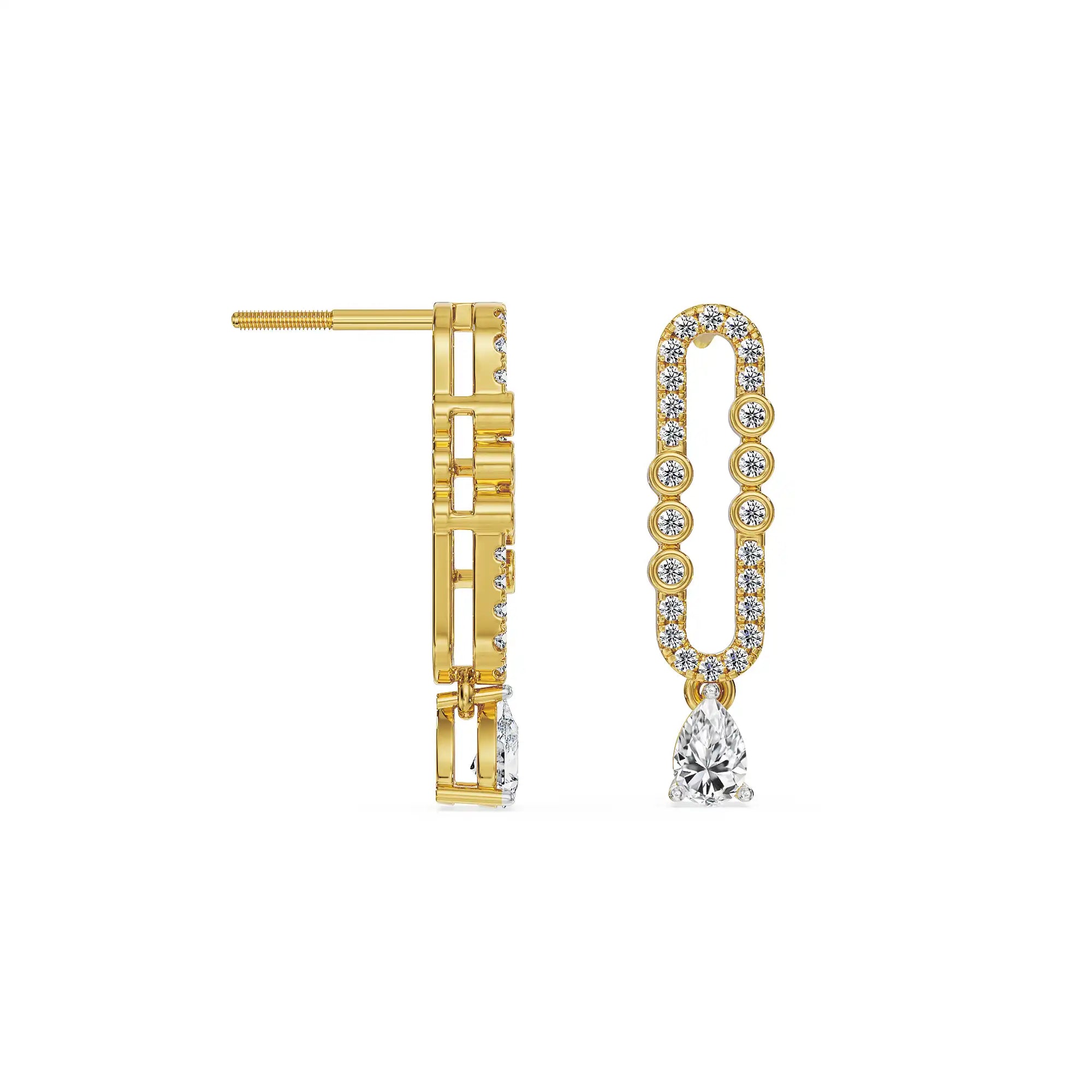 Dew Drop Lab Grown Diamond Earrings - perspective view