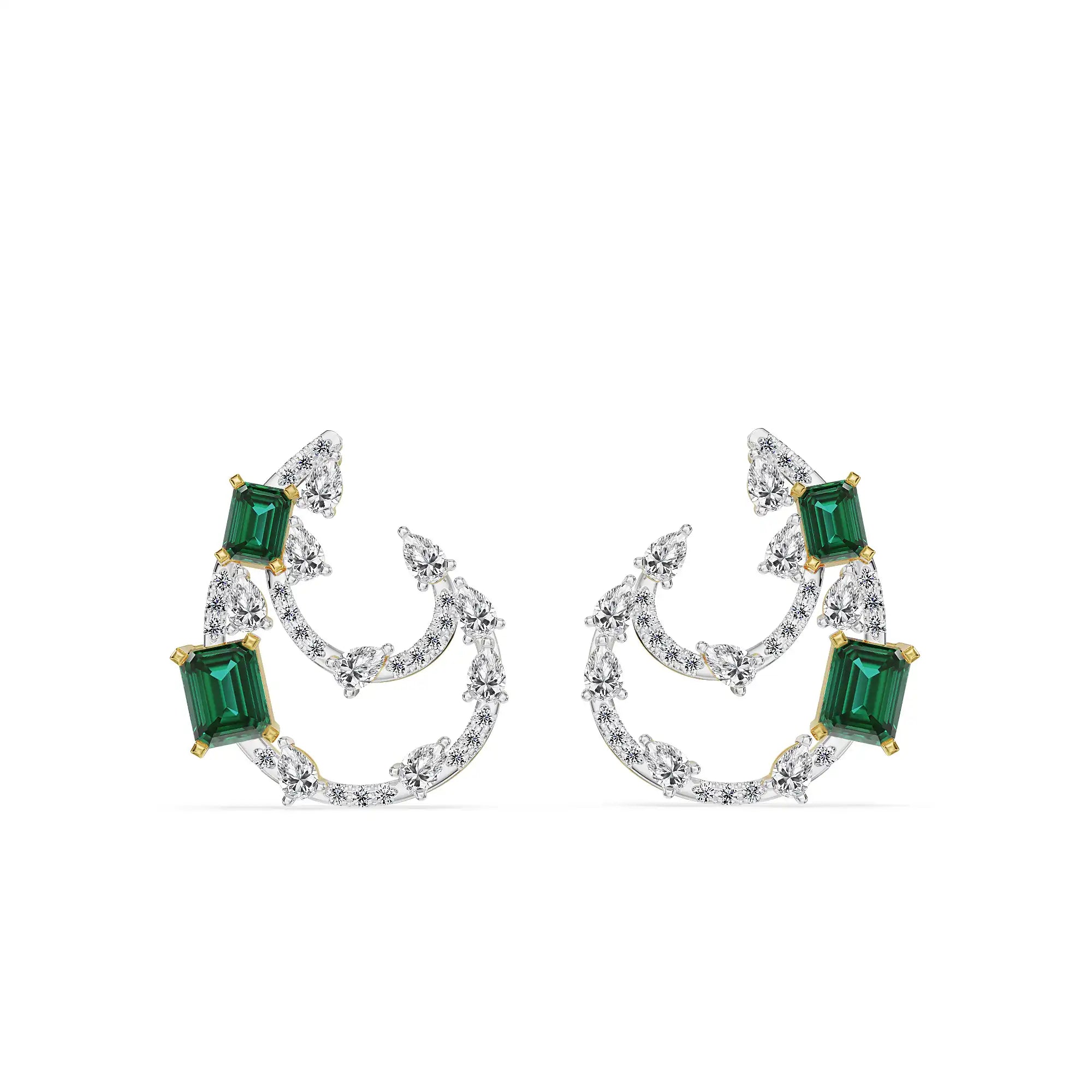 Eternal Emerald Lab Grown Diamond Studs - front view in 9KT