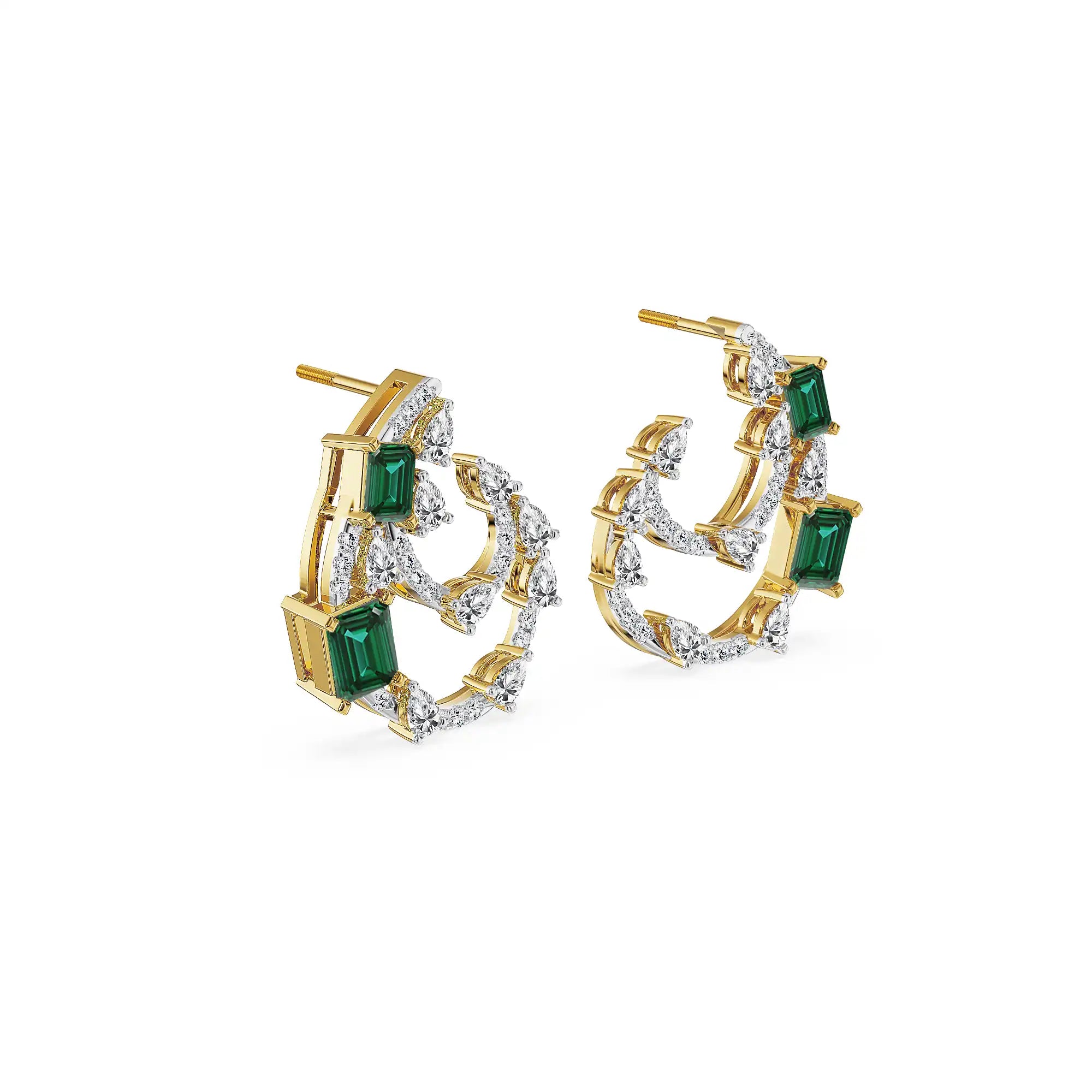 Eternal Emerald Lab Grown Diamond Studs - side view