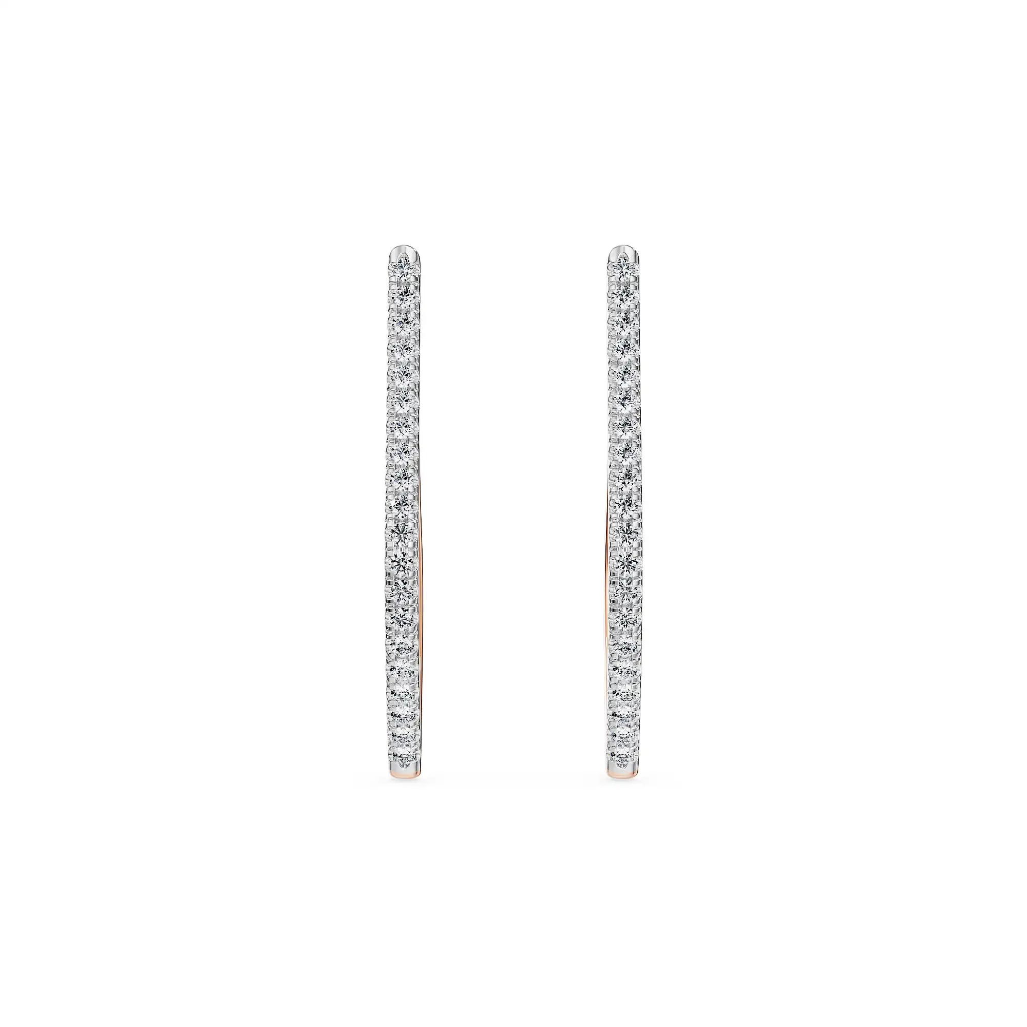 Inaya Minimalist Lab Grown Diamond Hoops - front view