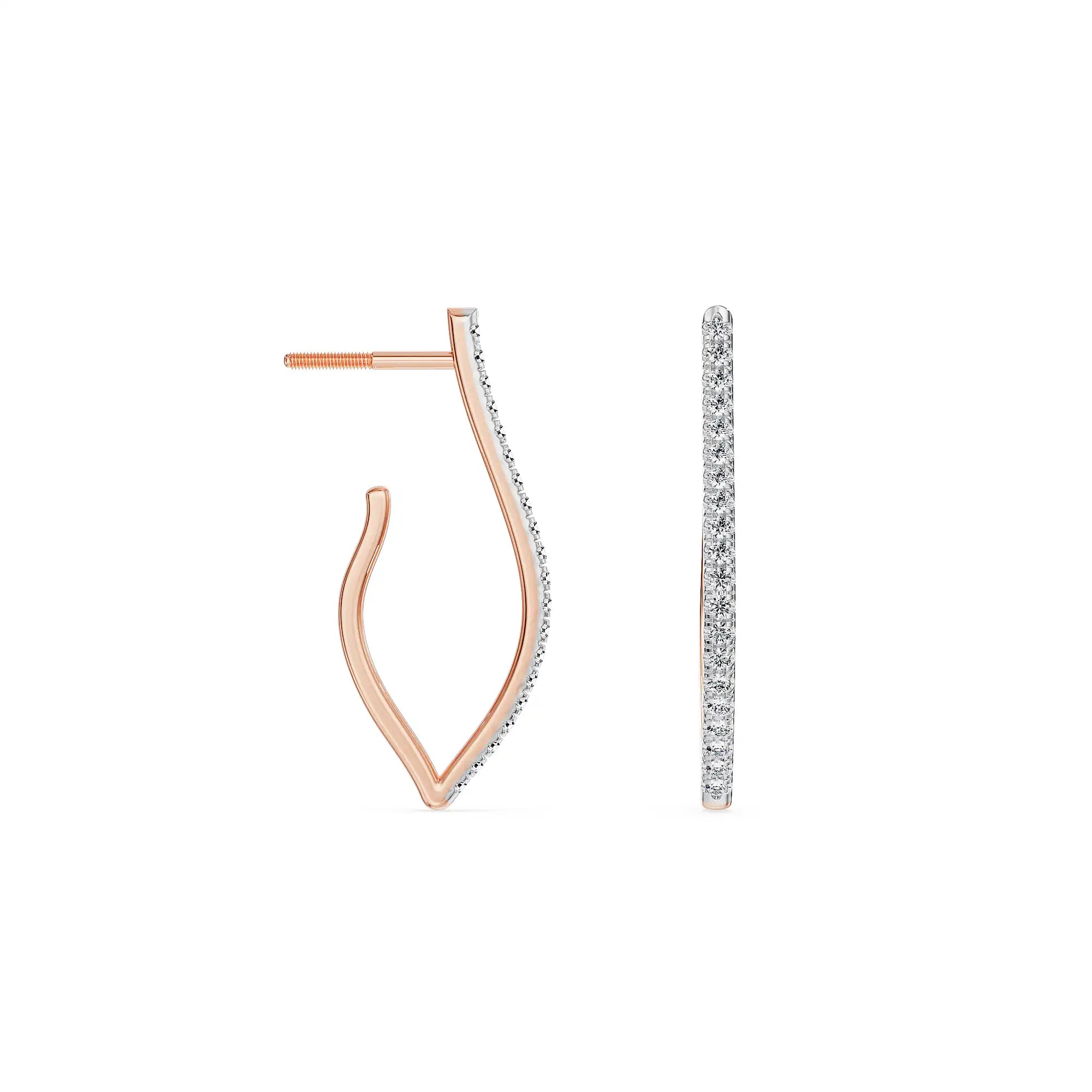 Inaya Minimalist Lab Grown Diamond Hoops - perspective view