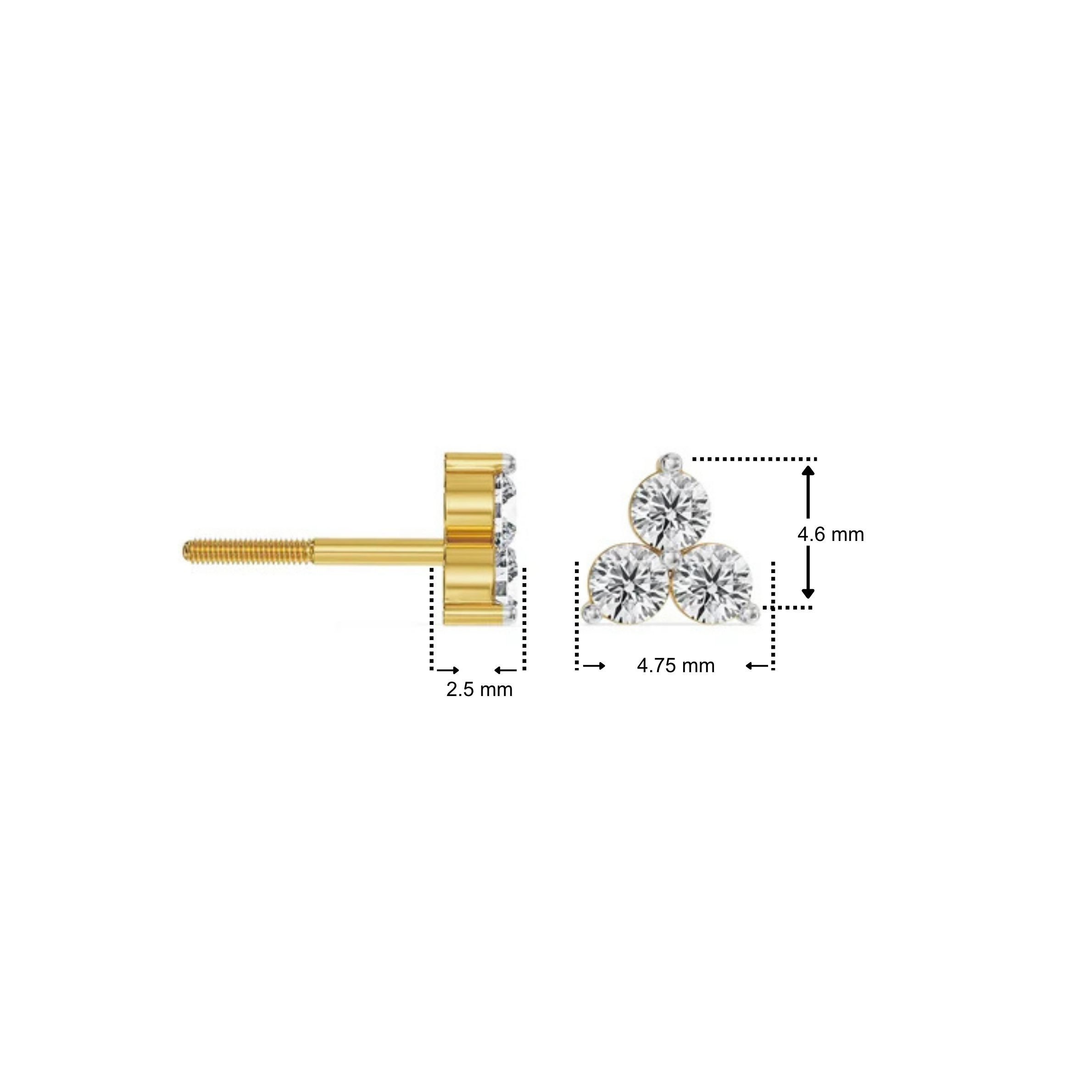 Clovia Trio Lab Grown Diamond Studs