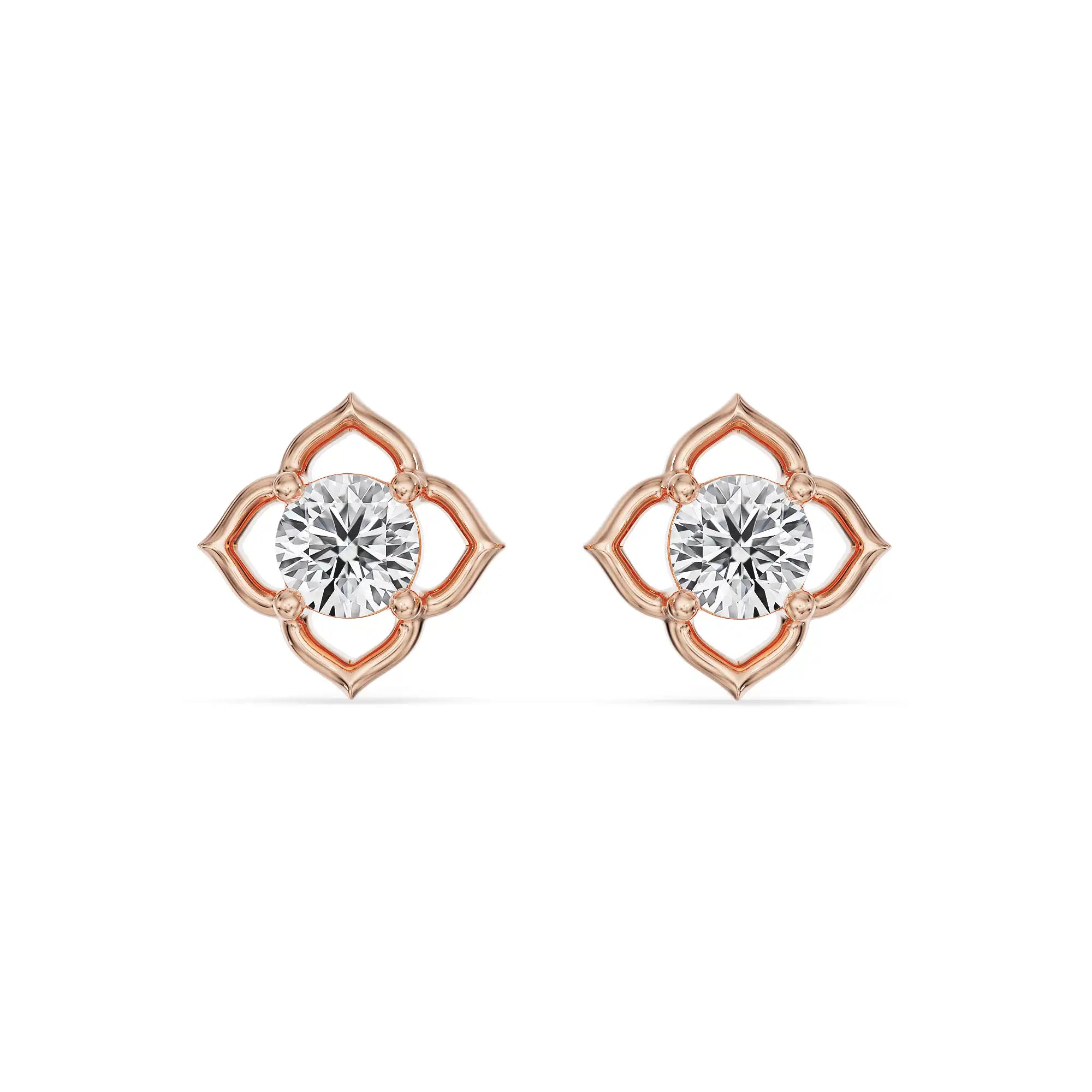 Little Blossom Lab Grown Diamond Studs - front view