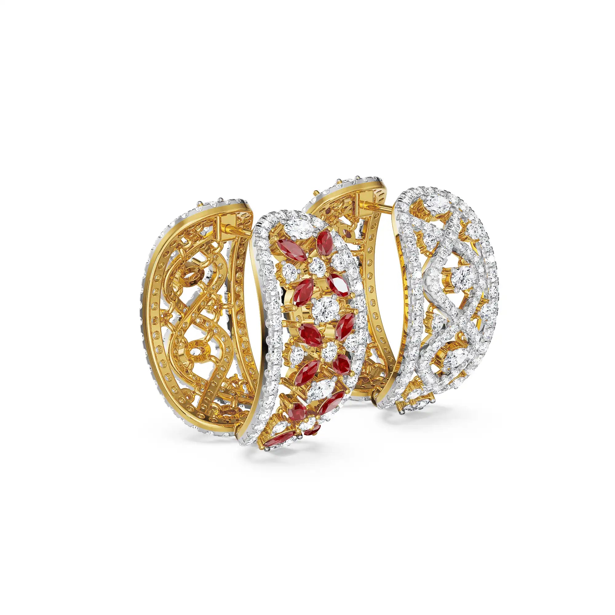 Convertible Tira Lab Grown Diamond Earrings - side View in 9KT