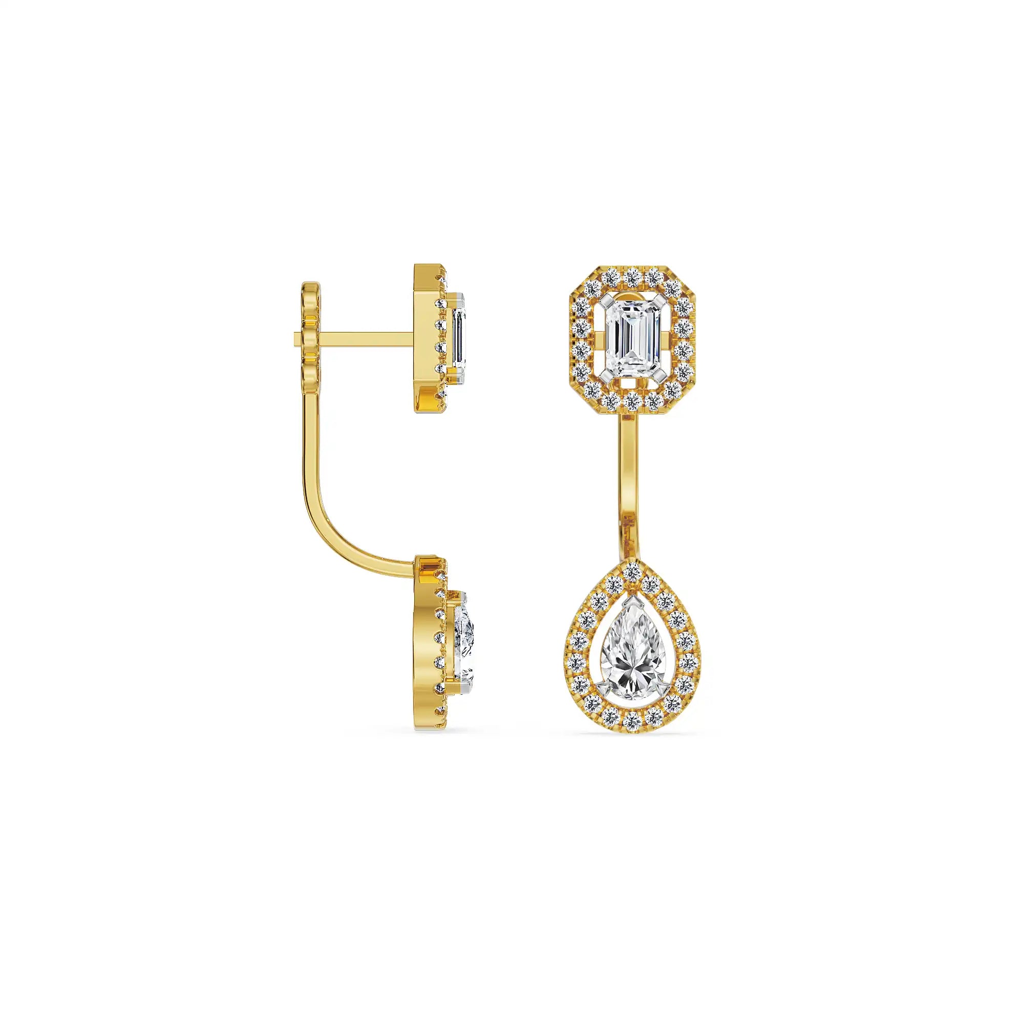 Toi et Moi Lab Grown Diamond Earrings - perspective view