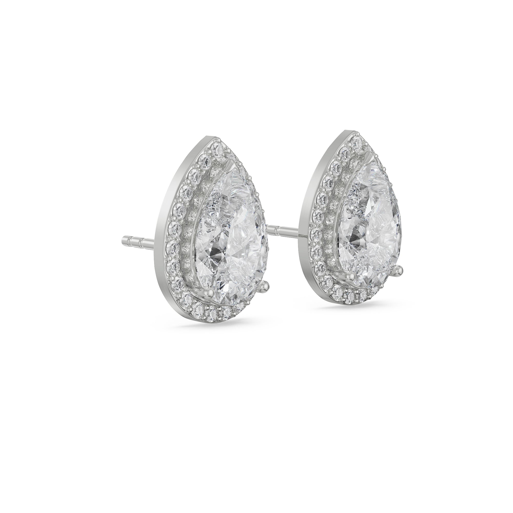 0.5 CT Solitaire Pear Lab Grown Diamond Earrings - Right View
