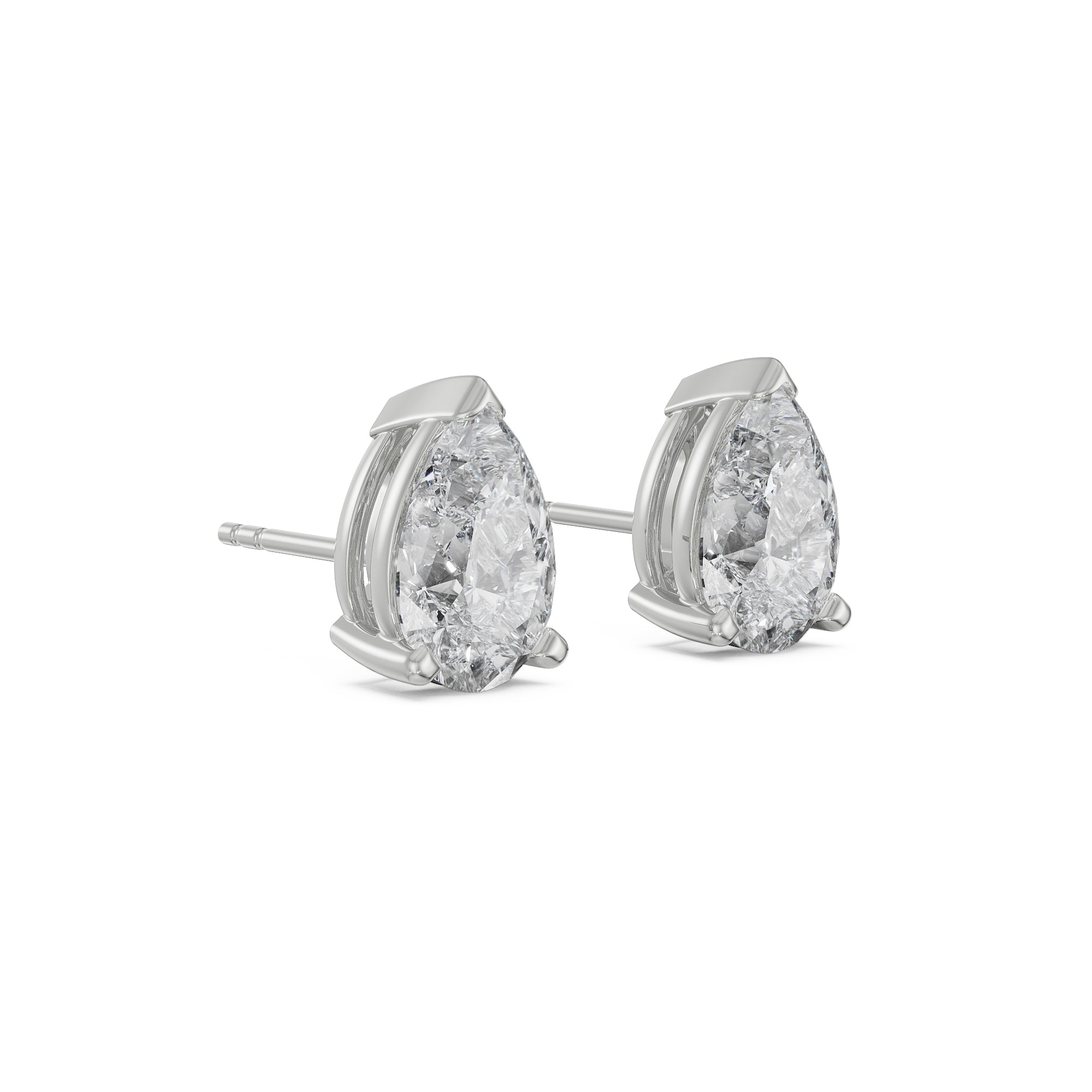 0.5 CT Pear Solitaire Lab Grown Diamond Studs - Right View
