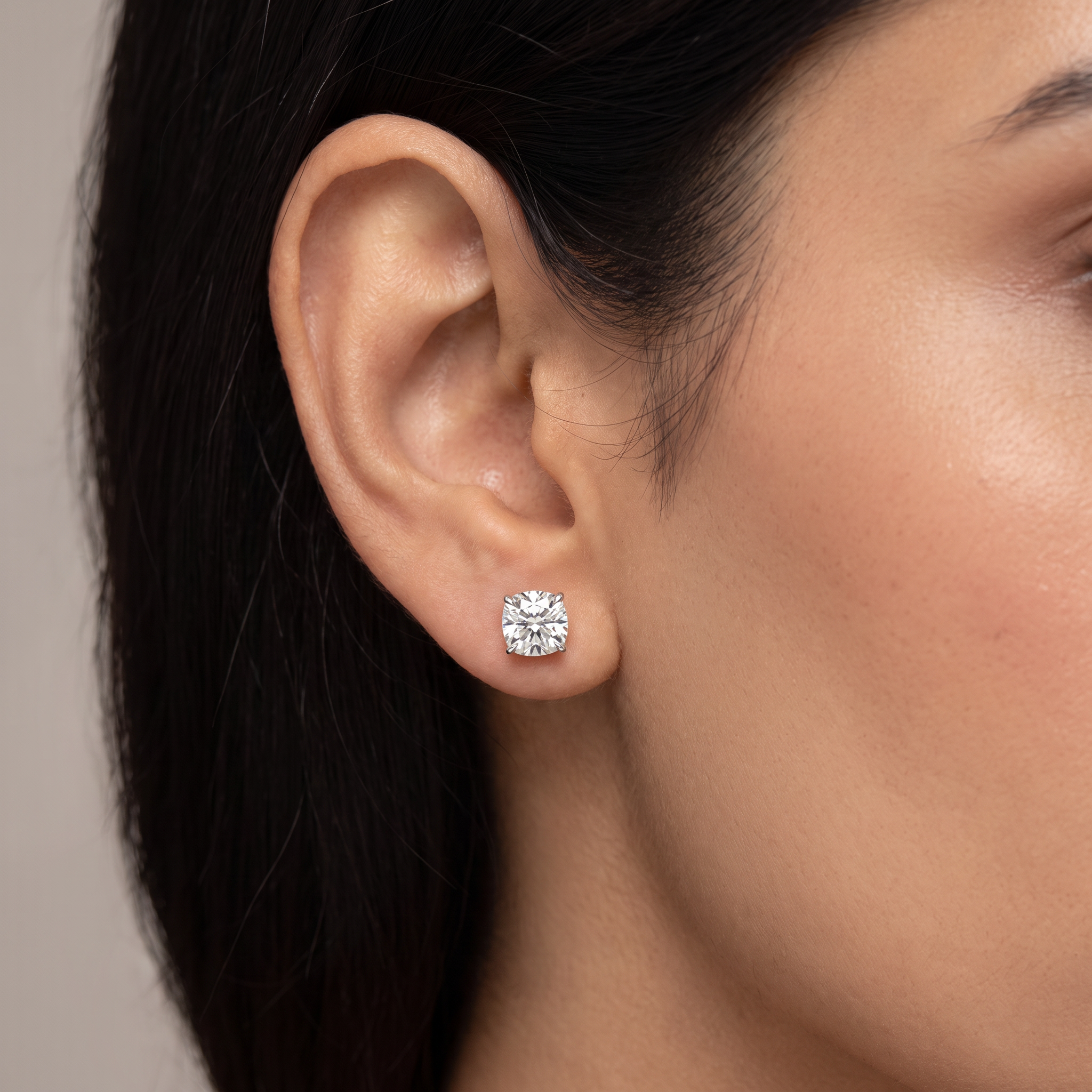 2 CT Cushion Diamond Studs