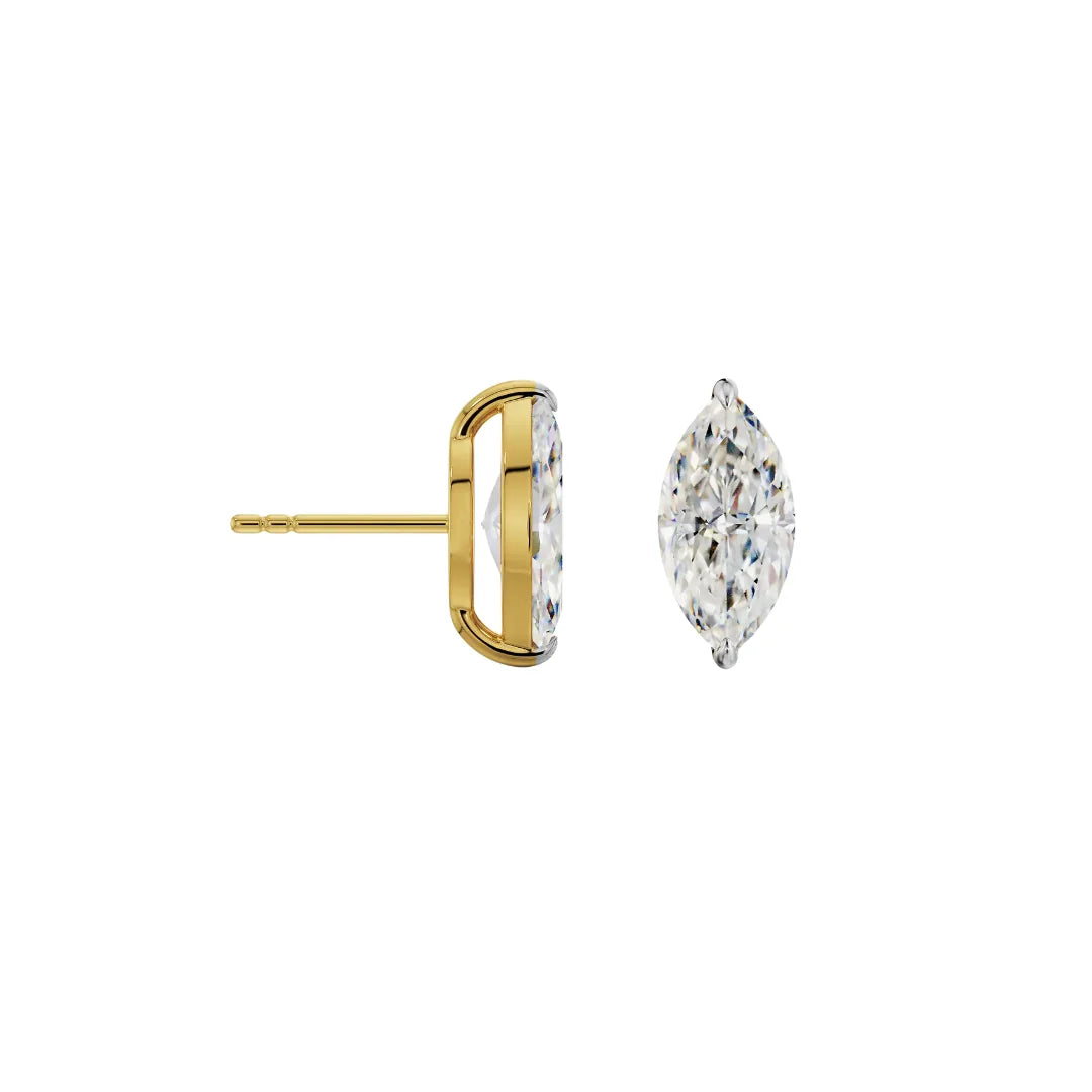 0.5 CT Marquise Lab Grown Diamond Studs - perspective view