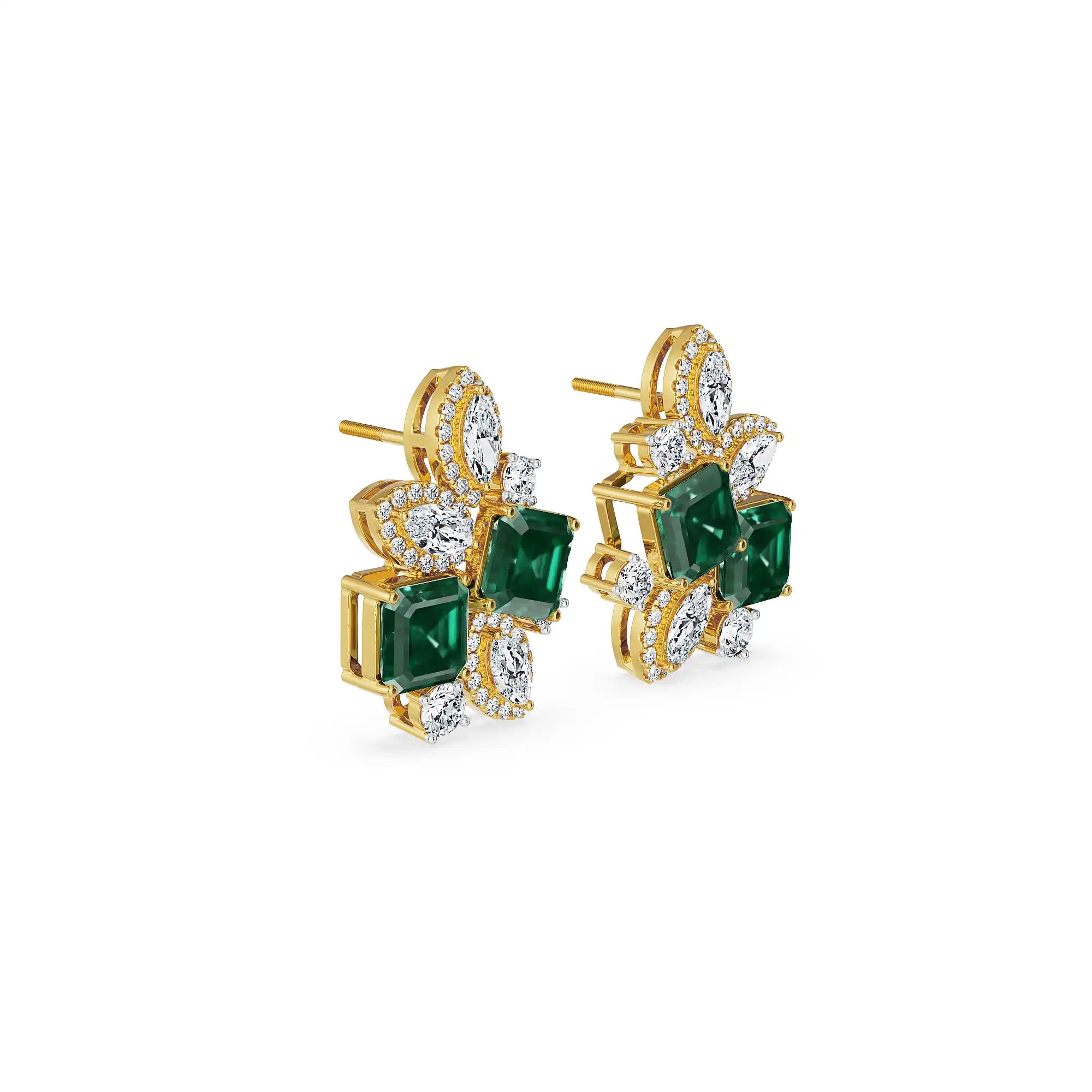 Fleur de Luxe Lab Grown Diamond Earrings - side view