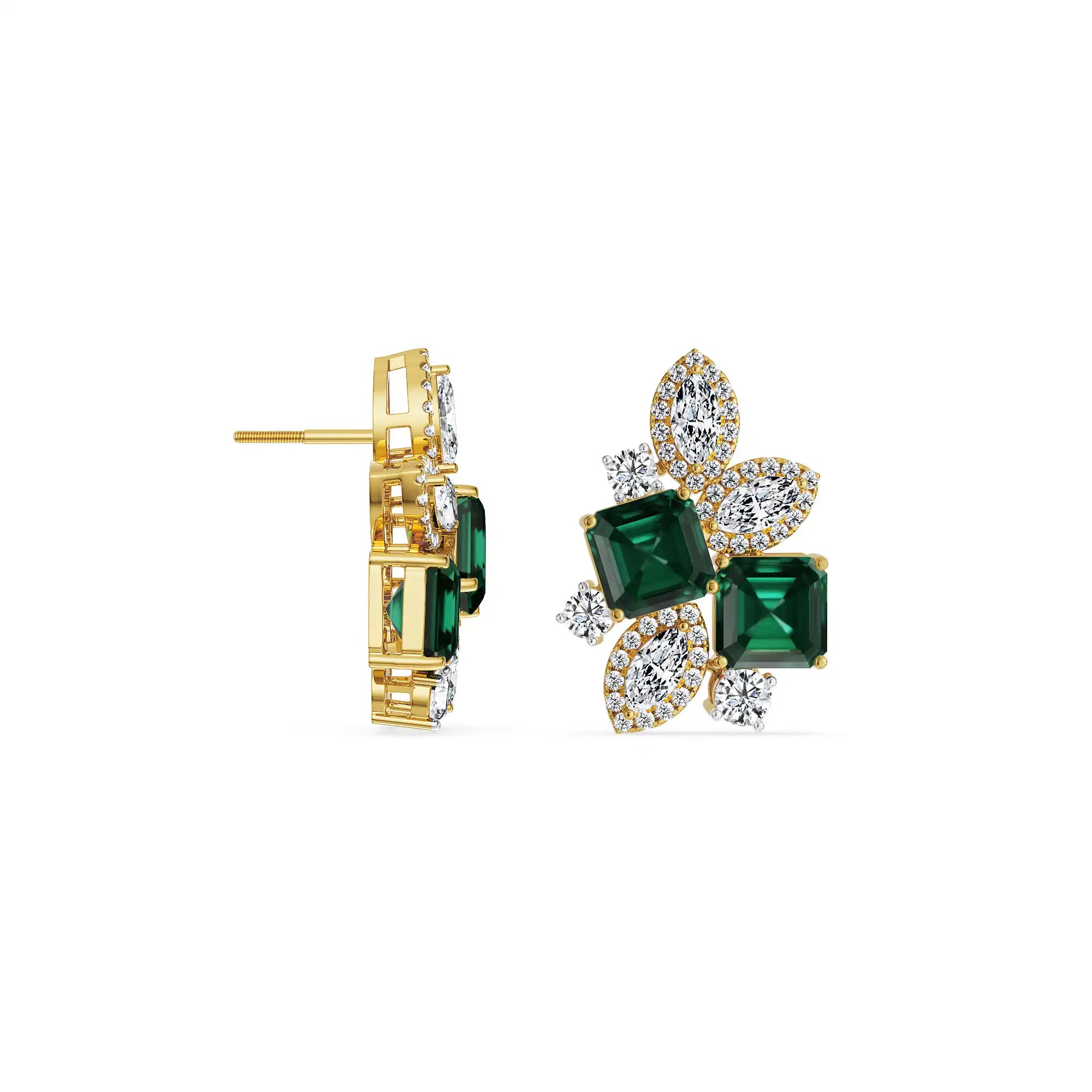 Fleur de Luxe Lab Grown Diamond Earrings - perspective view