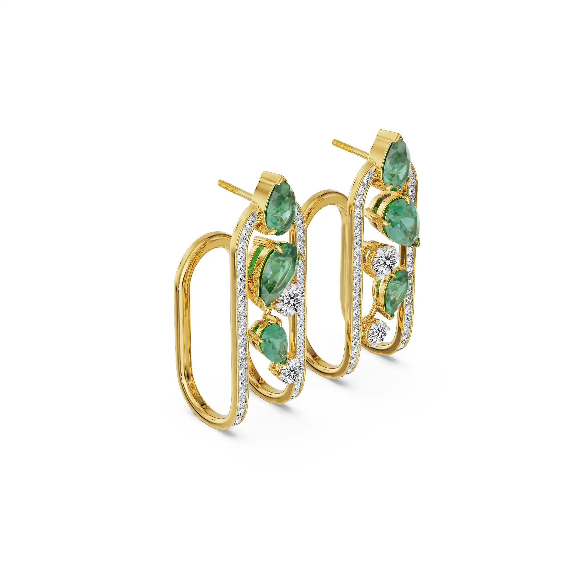 Ethereal Gemstone Lab Grown Diamond Earrings