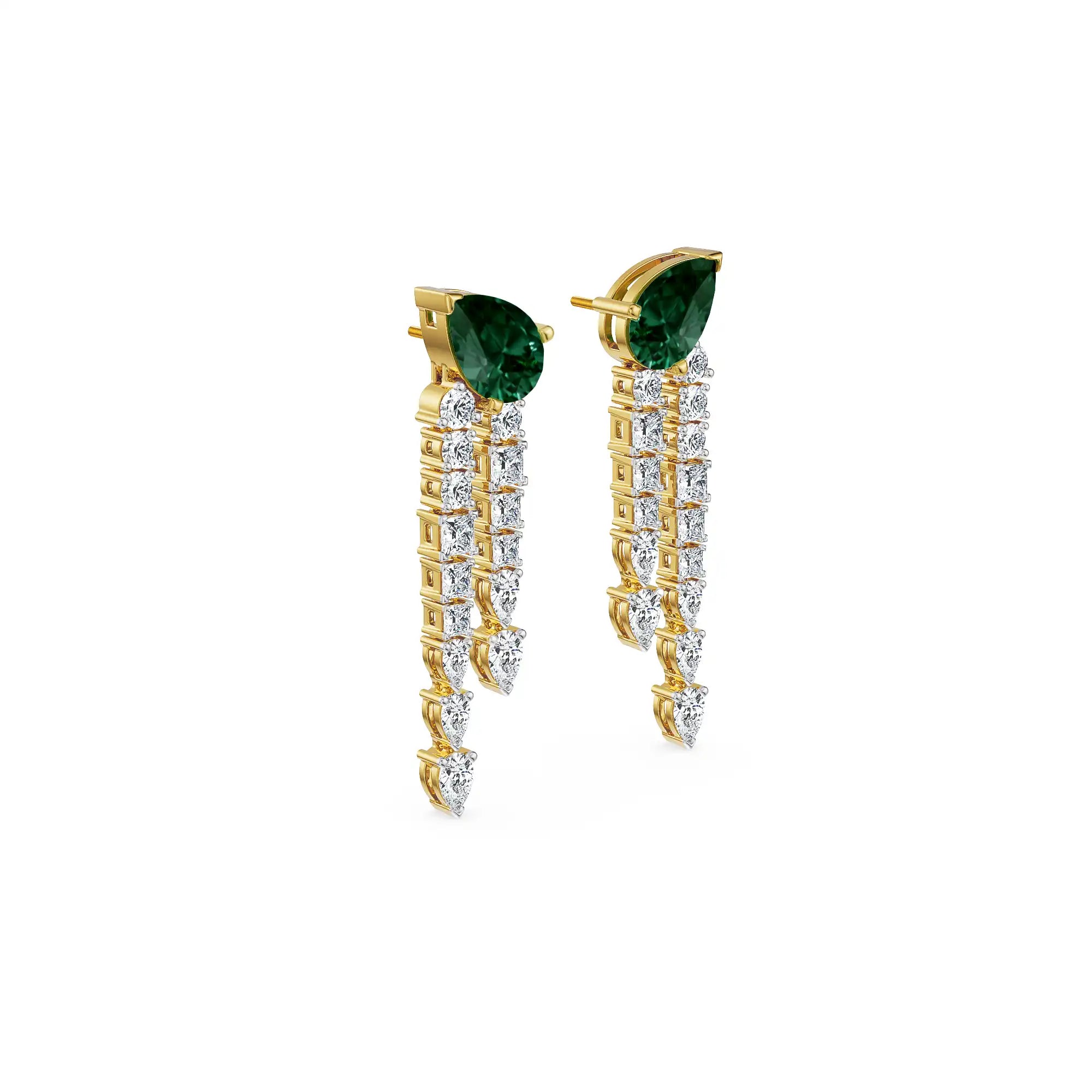 Empress Dewdrop Lab Grown Diamond Earrings - side view