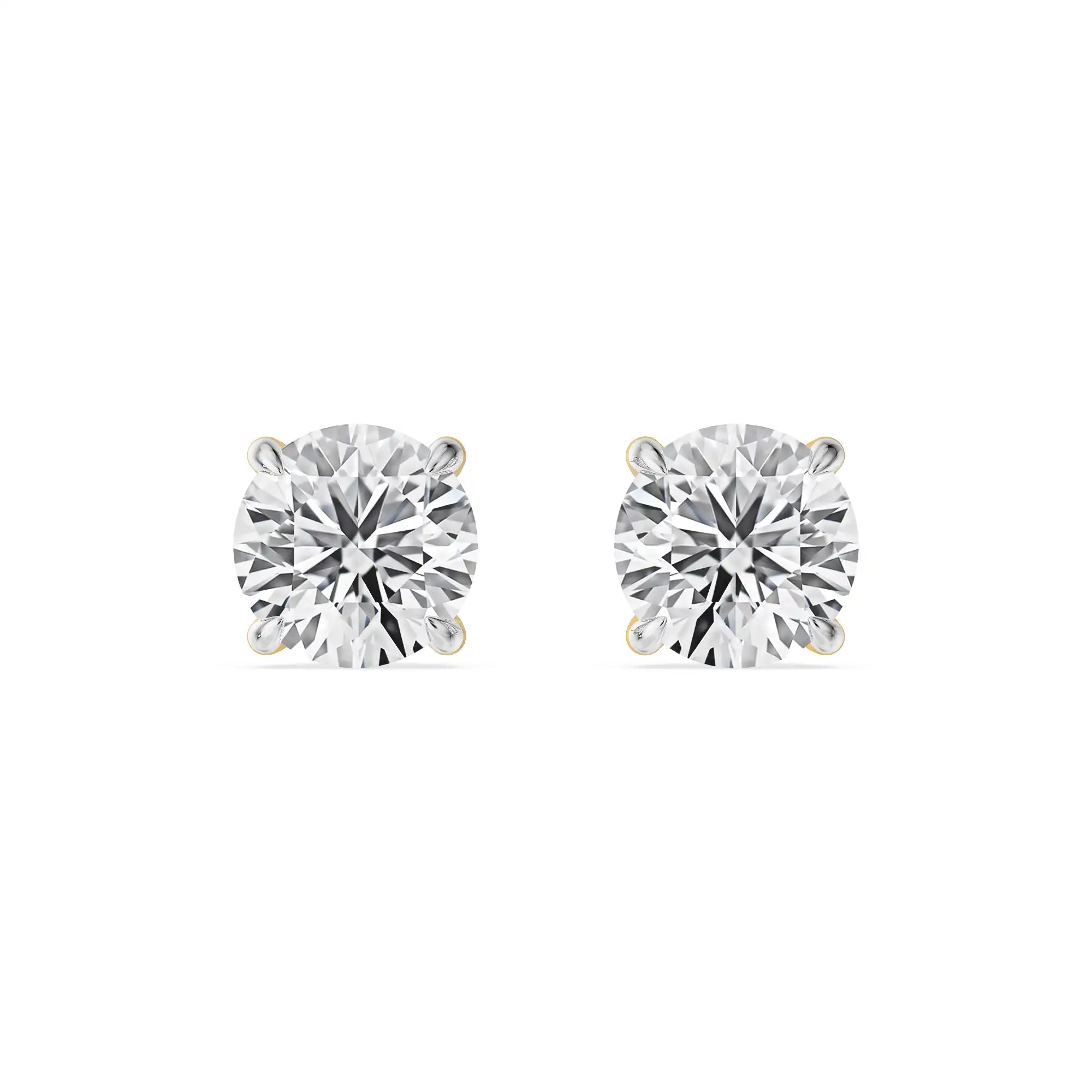 Hidden Halo Round Lab Grown Diamond Earrings - front view