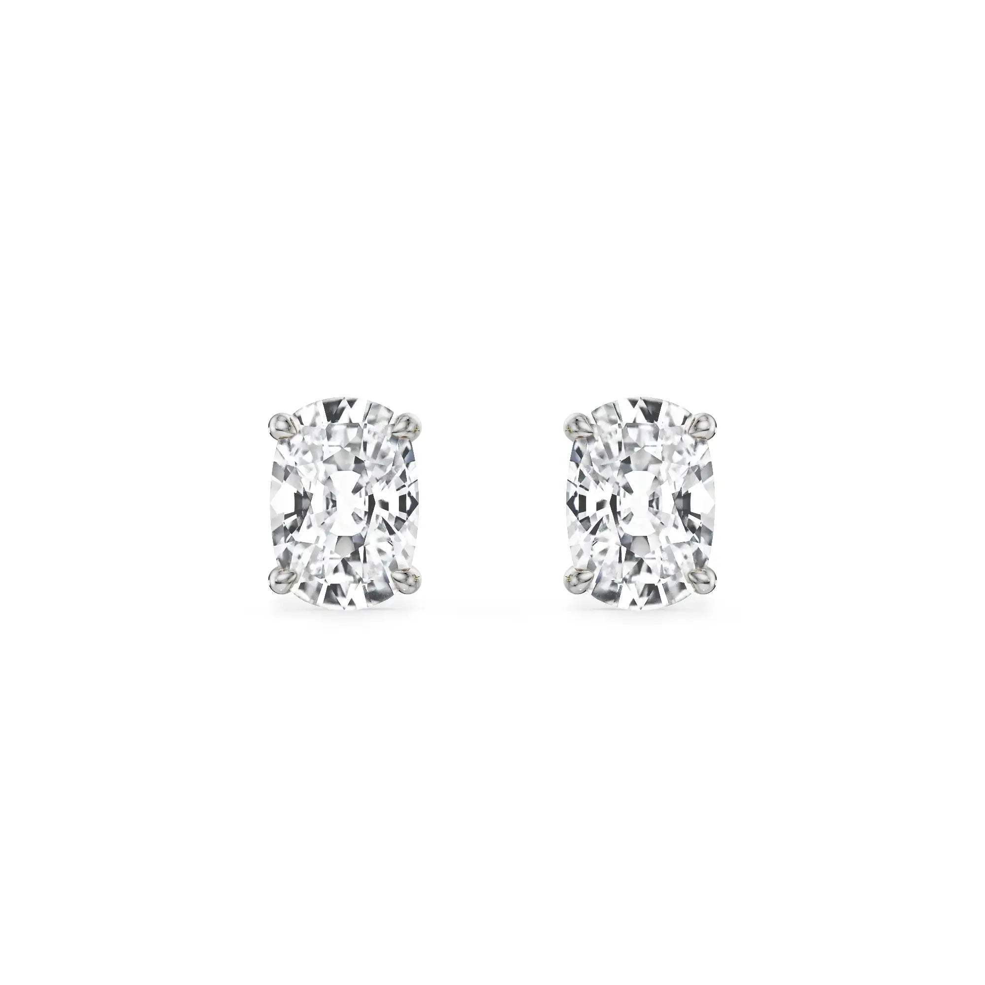 1 CT Enchanting Cushion Lab Grown Diamond Studs - front view