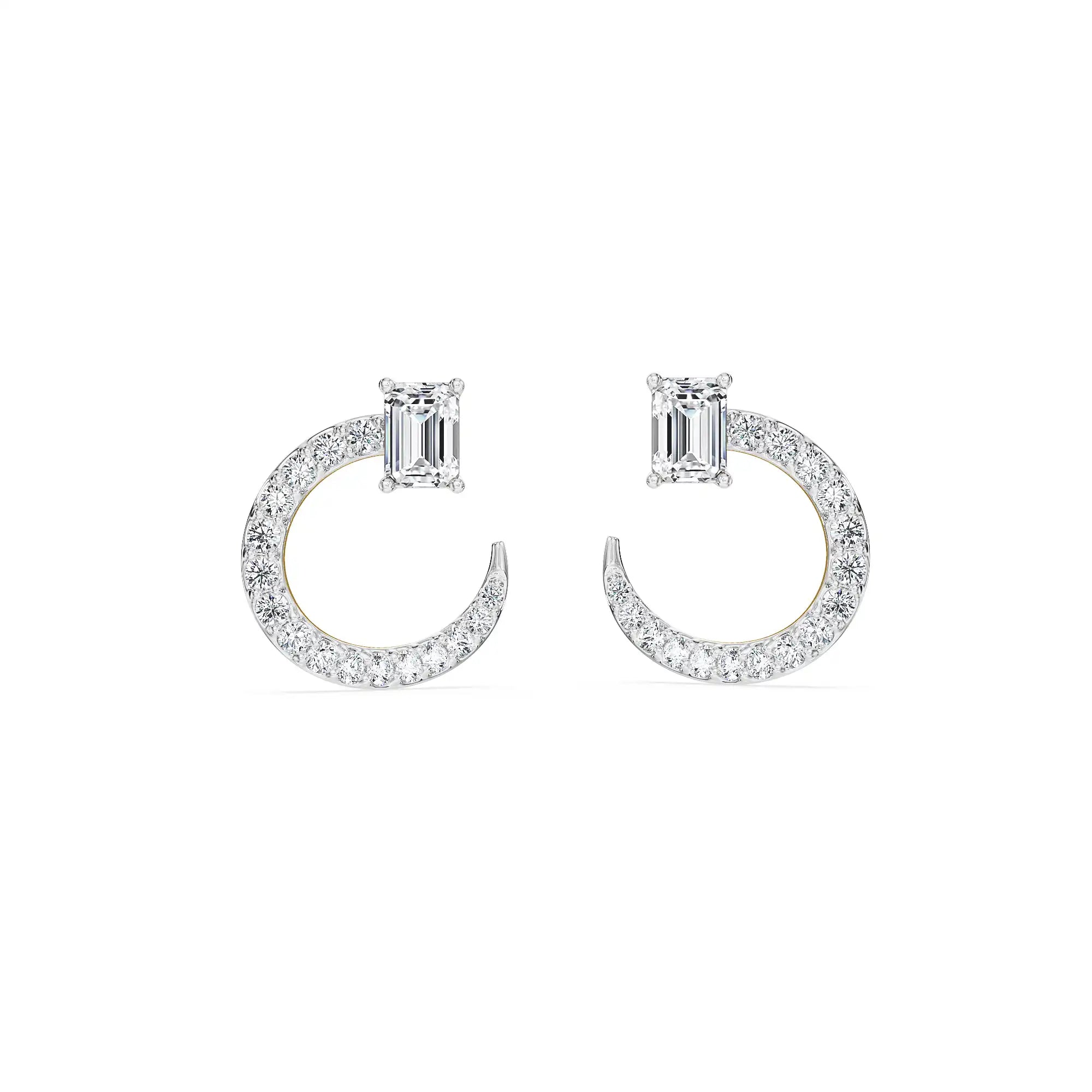 Emerald Bliss Lab Grown Diamond Hoops - front view