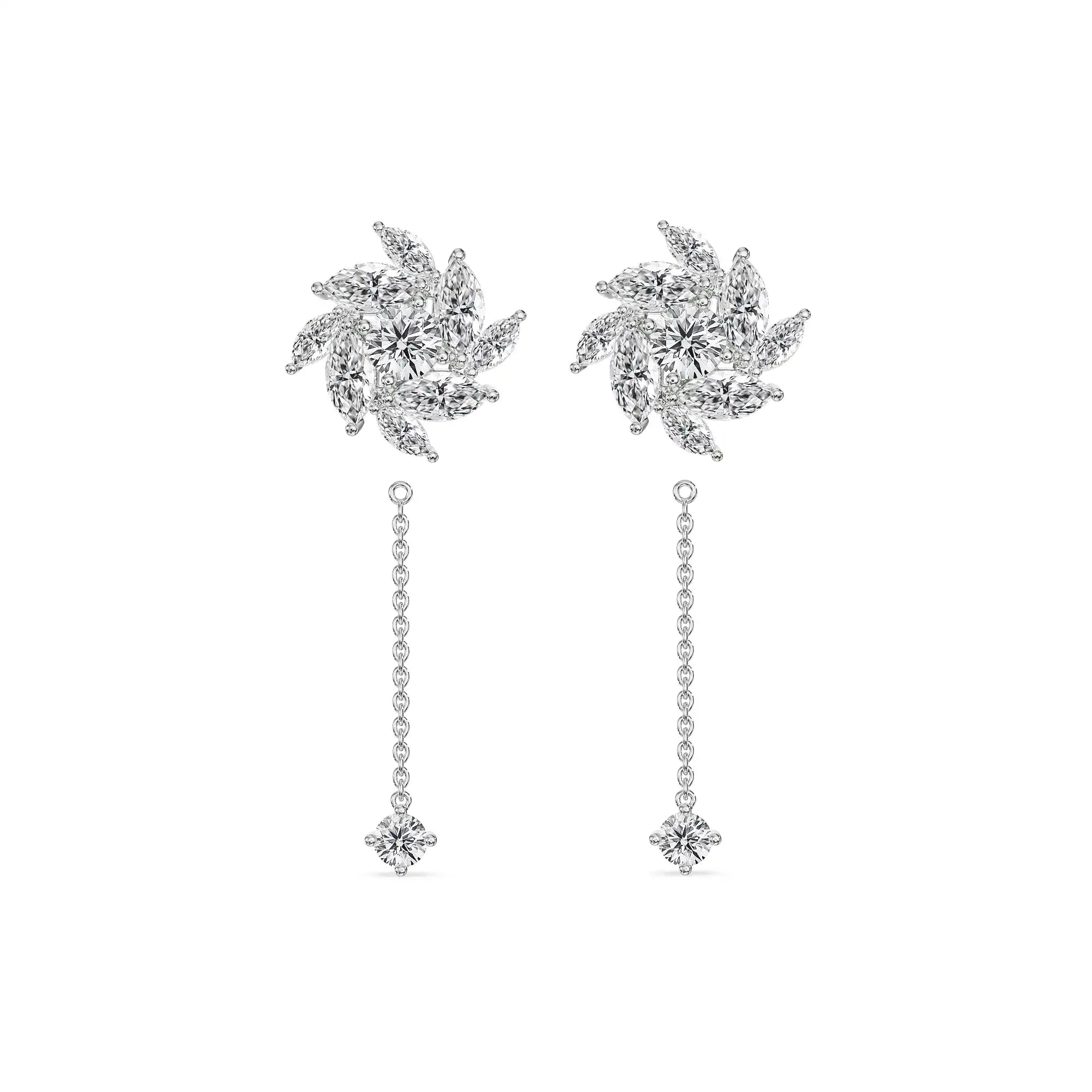 Fiery Fling Lab Grown Diamond Earrings - front view