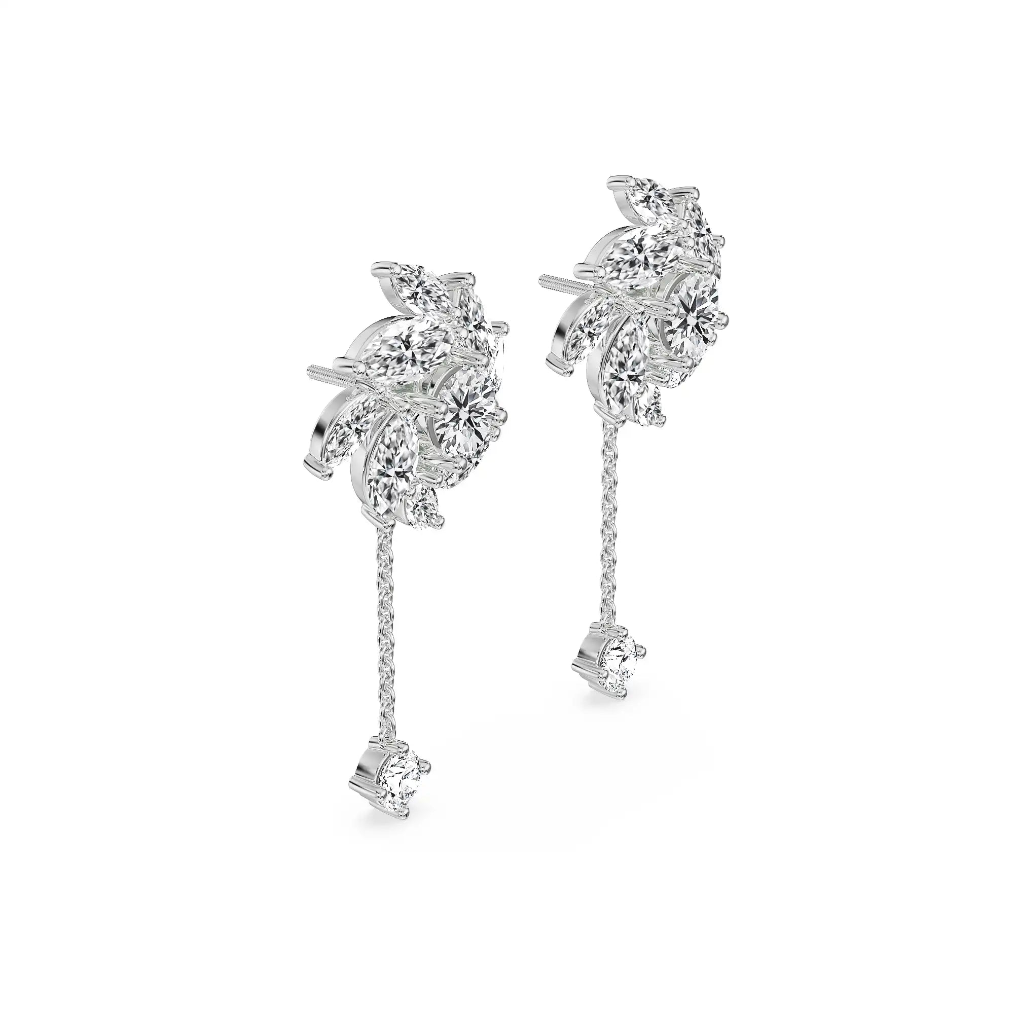 Fiery Fling Lab Grown Diamond Earrings - side view