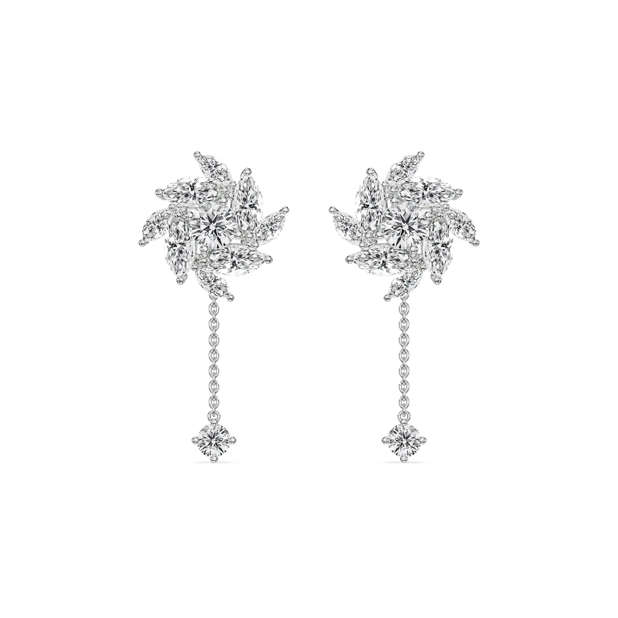 Fiery Fling Lab Grown Diamond Earrings - front view