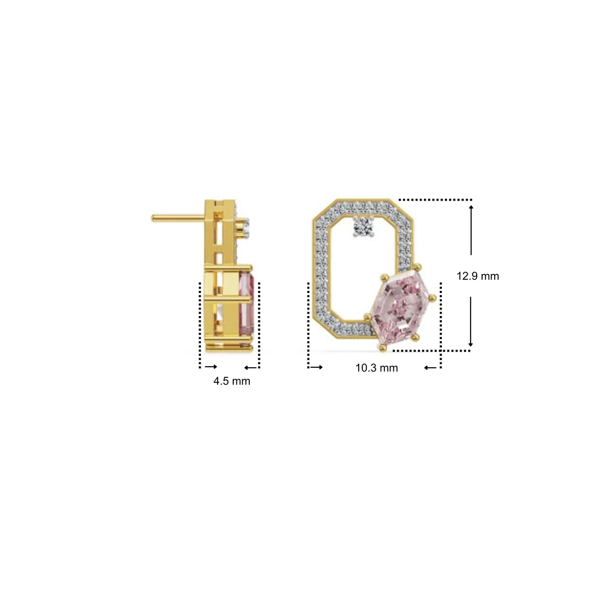 Crimson Poise Lab Grown Diamond Earrings
