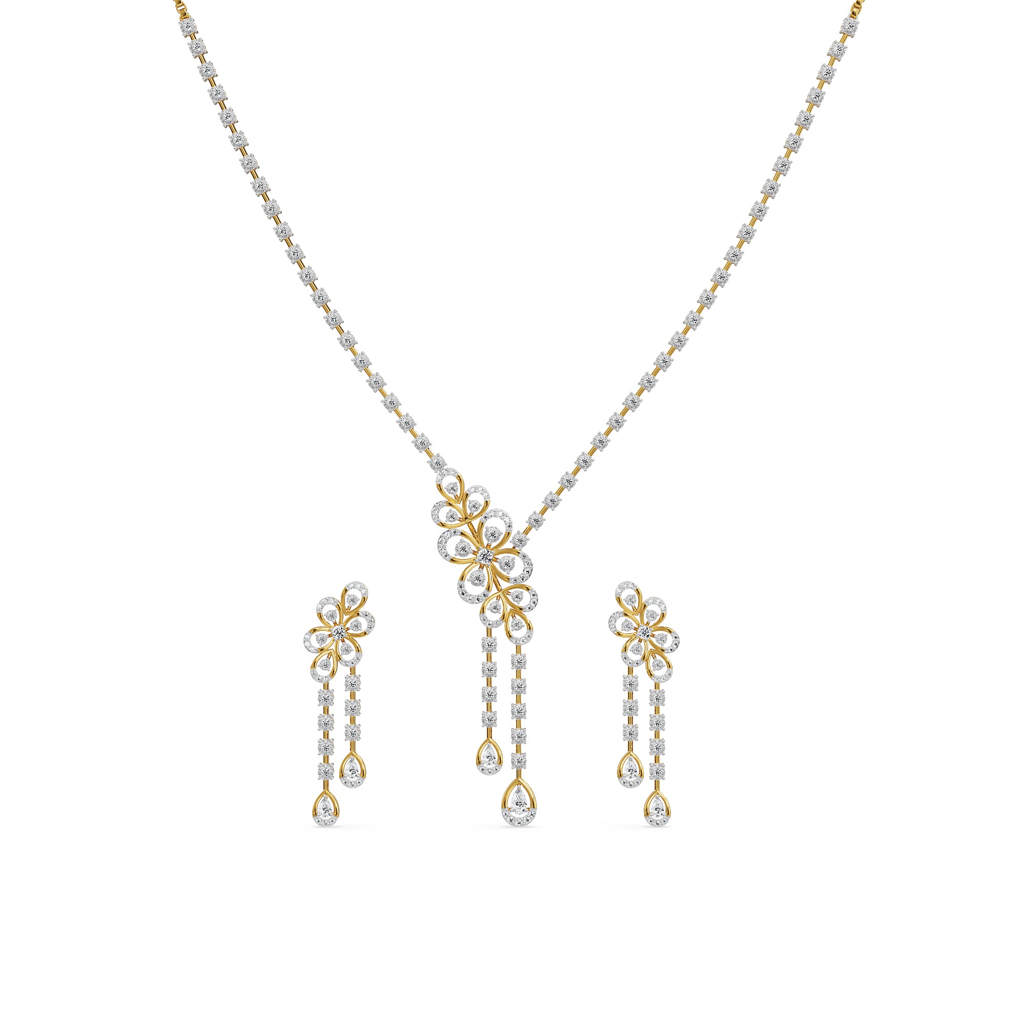 Lush Bloom Lab Grown Diamond Earrings - perspective view