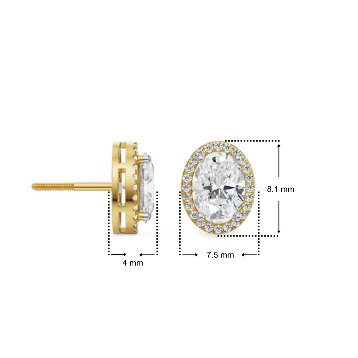 0.5 CT Celestial Halo Lab Grown Diamond Studs