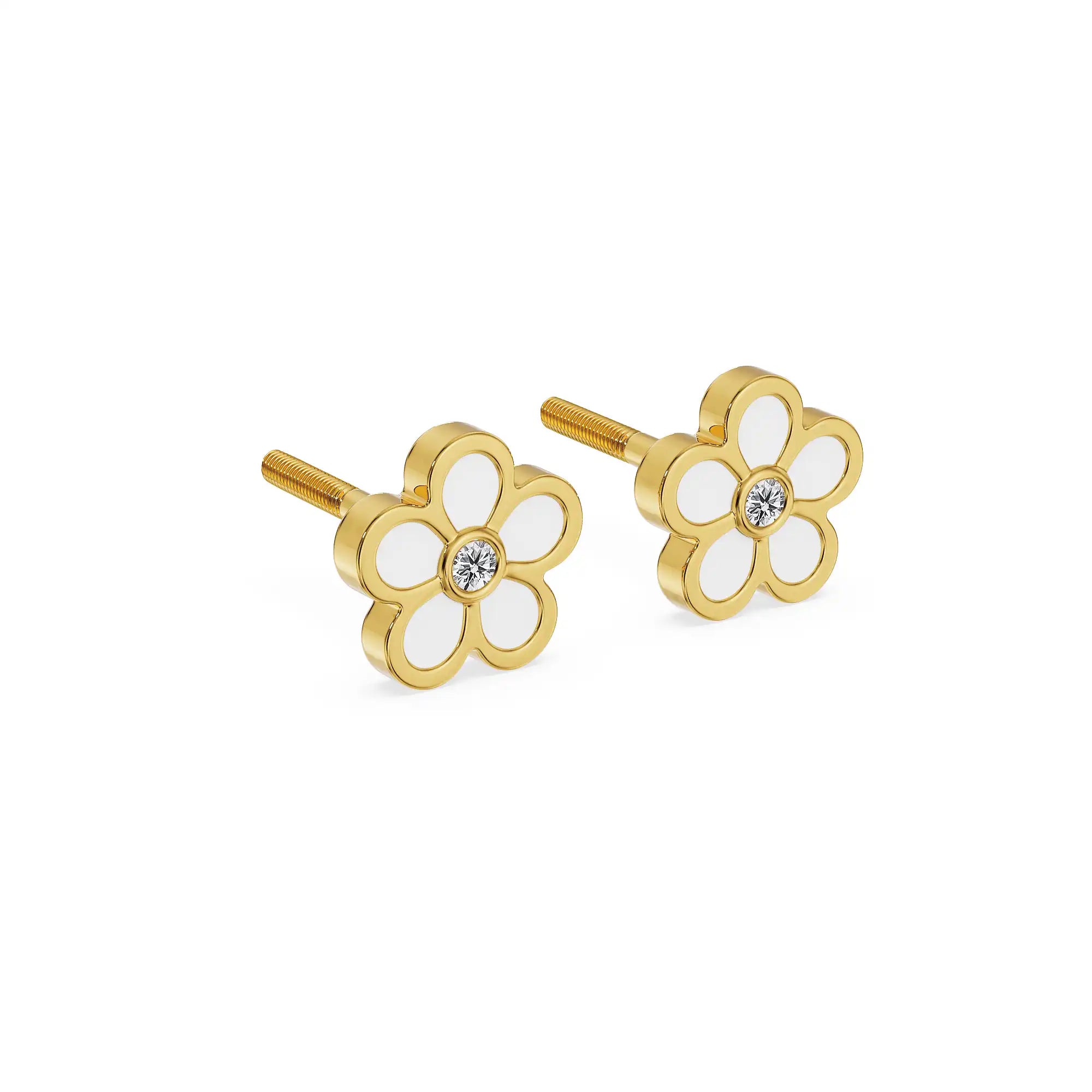 Bloom Lab Grown Diamond Studs - side view
