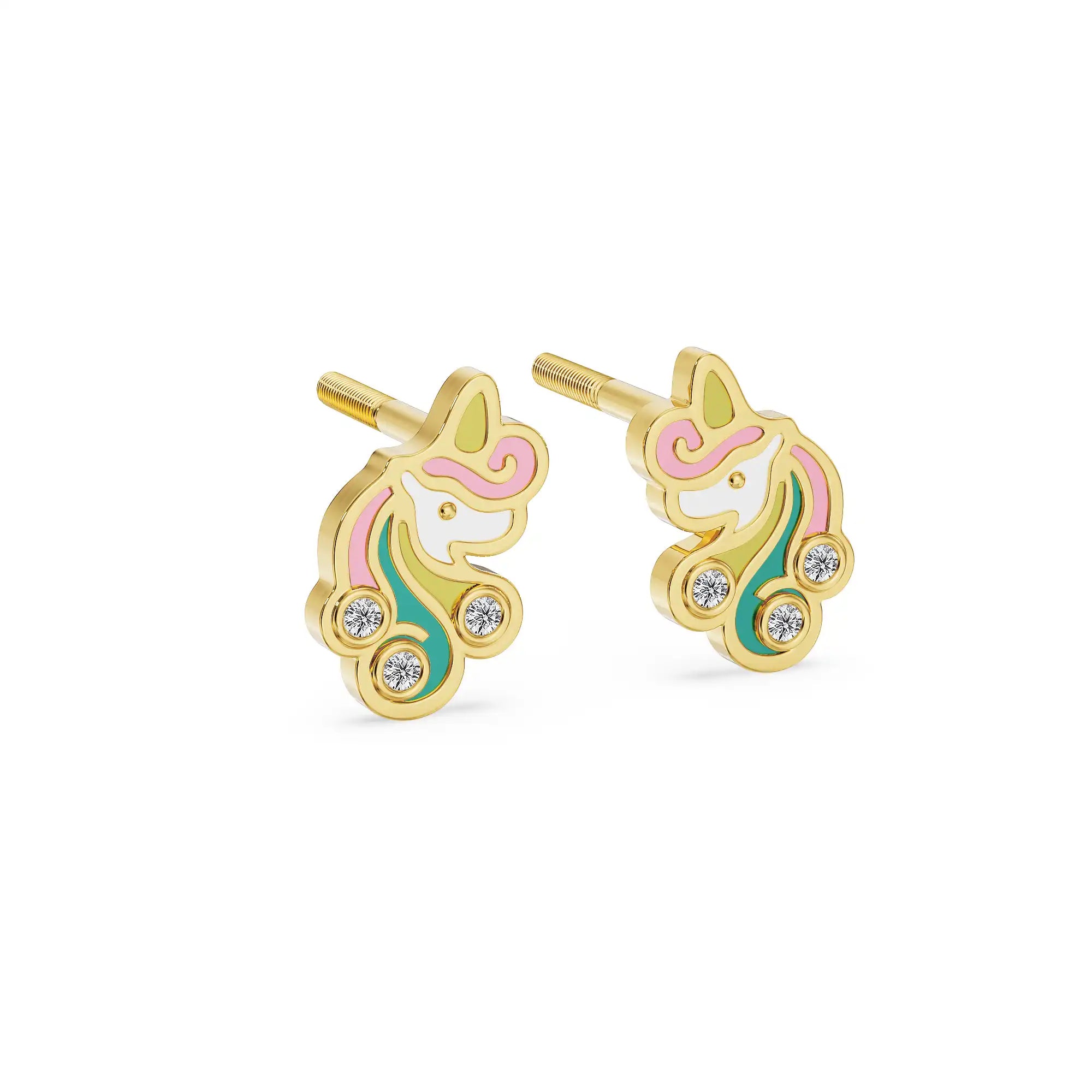 Unicorn Dream Lab Grown Diamond Studs - side view
