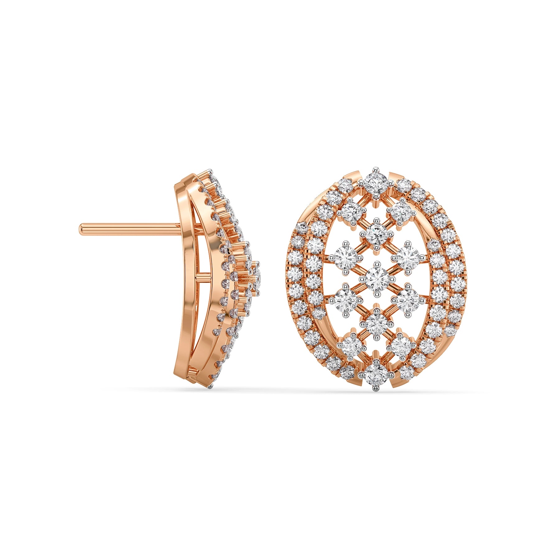 Regal Weaves Lab Grown Diamond Earrings - perspective view